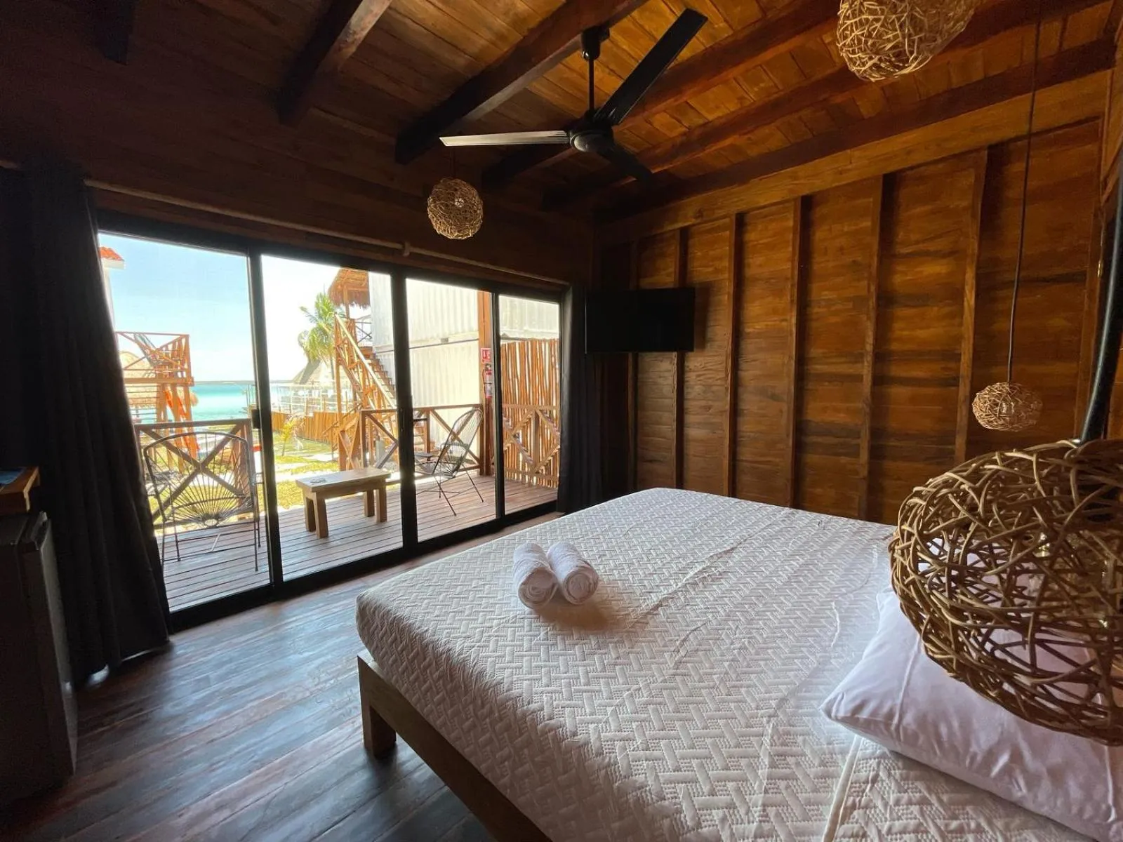 Bed in Hotel Solana Bacalar Lakefront