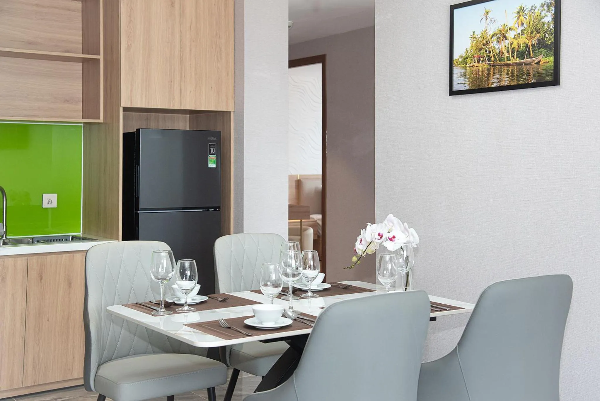 Kitchen or kitchenette in Bamboo Riverside Boutique Hotel