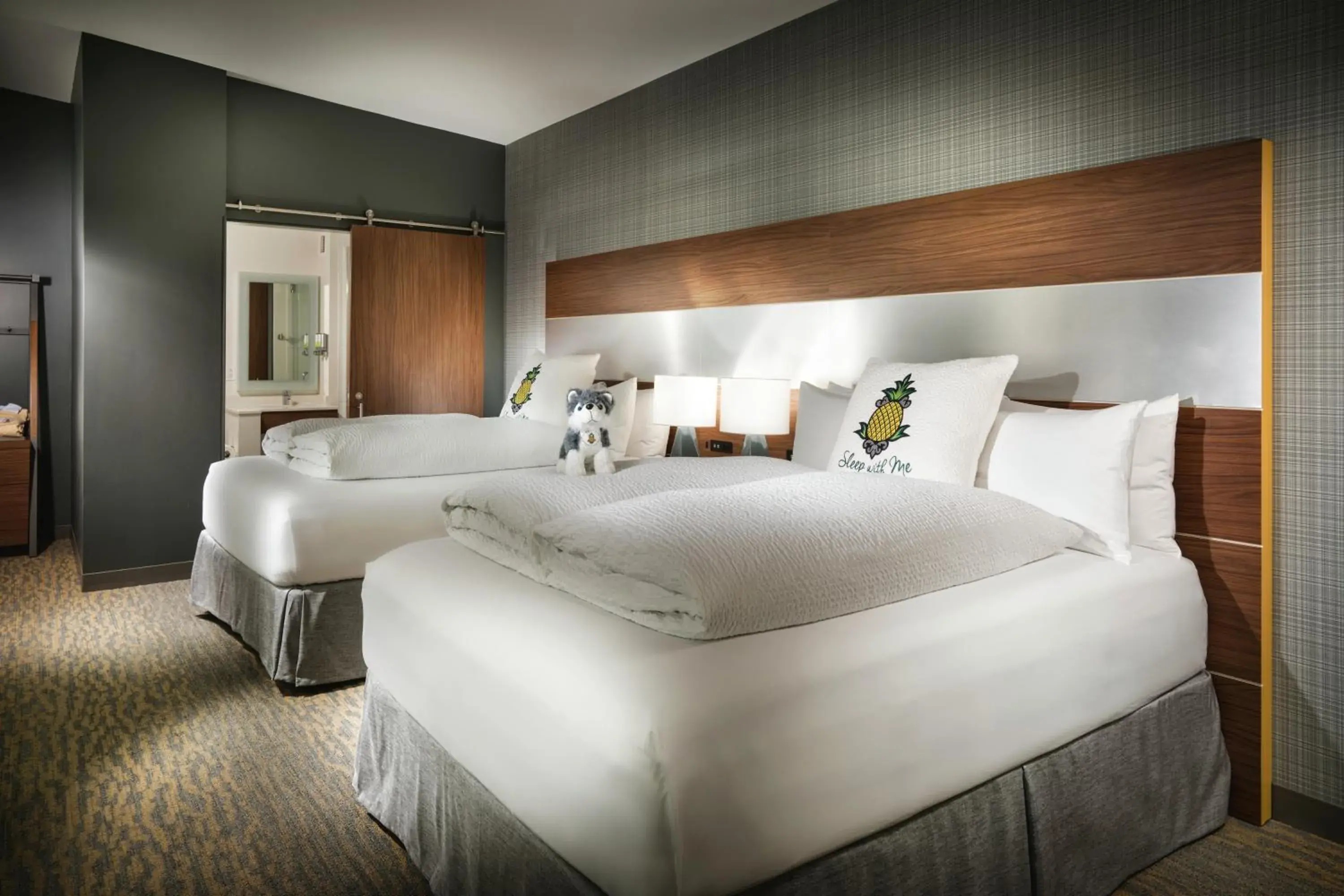 Z Double Queen Suite w/Communication Features in Staypineapple, Hotel Z, Gaslamp San Diego Z Double Queen Suite w/Communication Features in Staypineapple, Hotel Z, Gaslamp San Diego