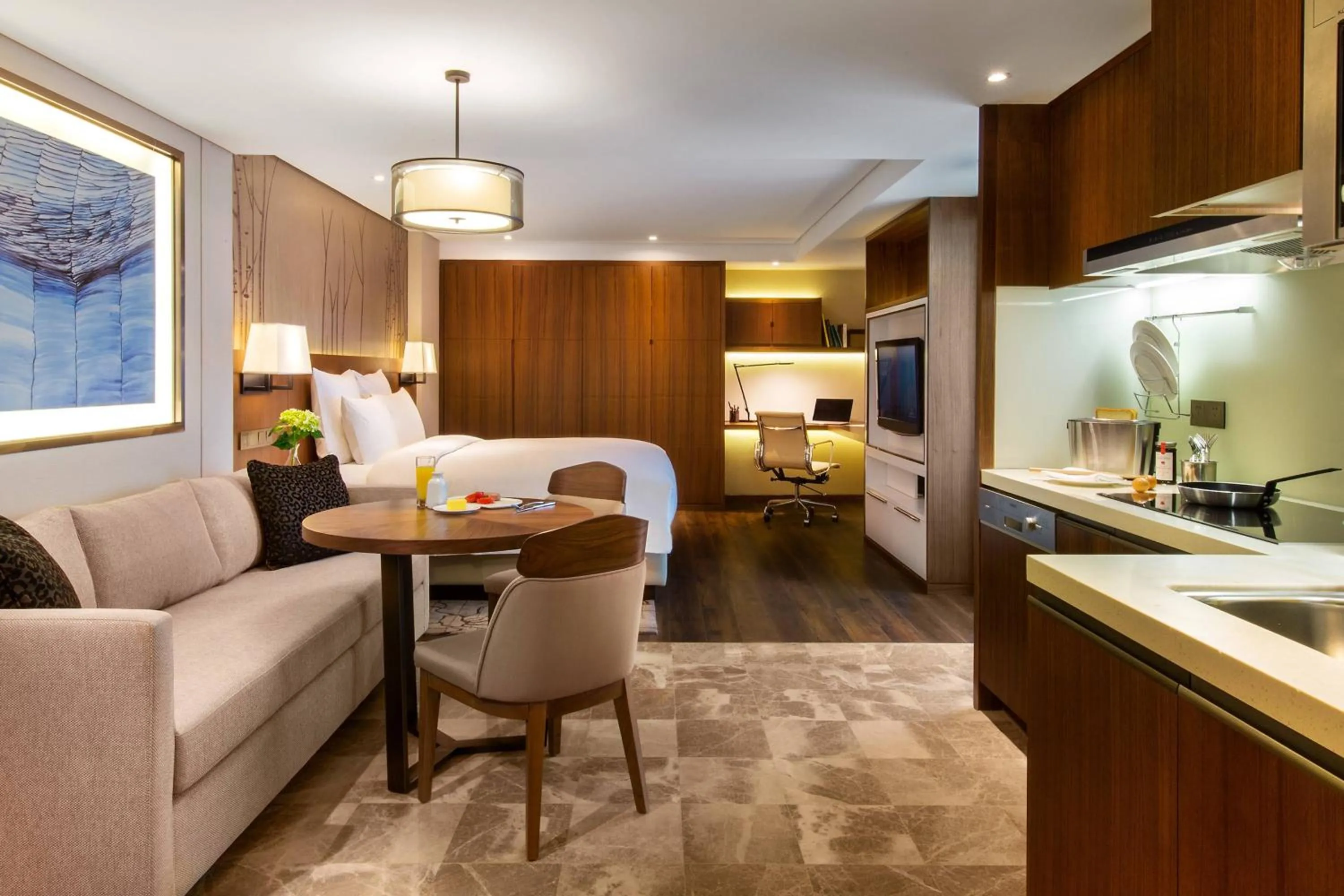 Photo of the whole room in Marriott Executive Apartments Tianjin TEDA