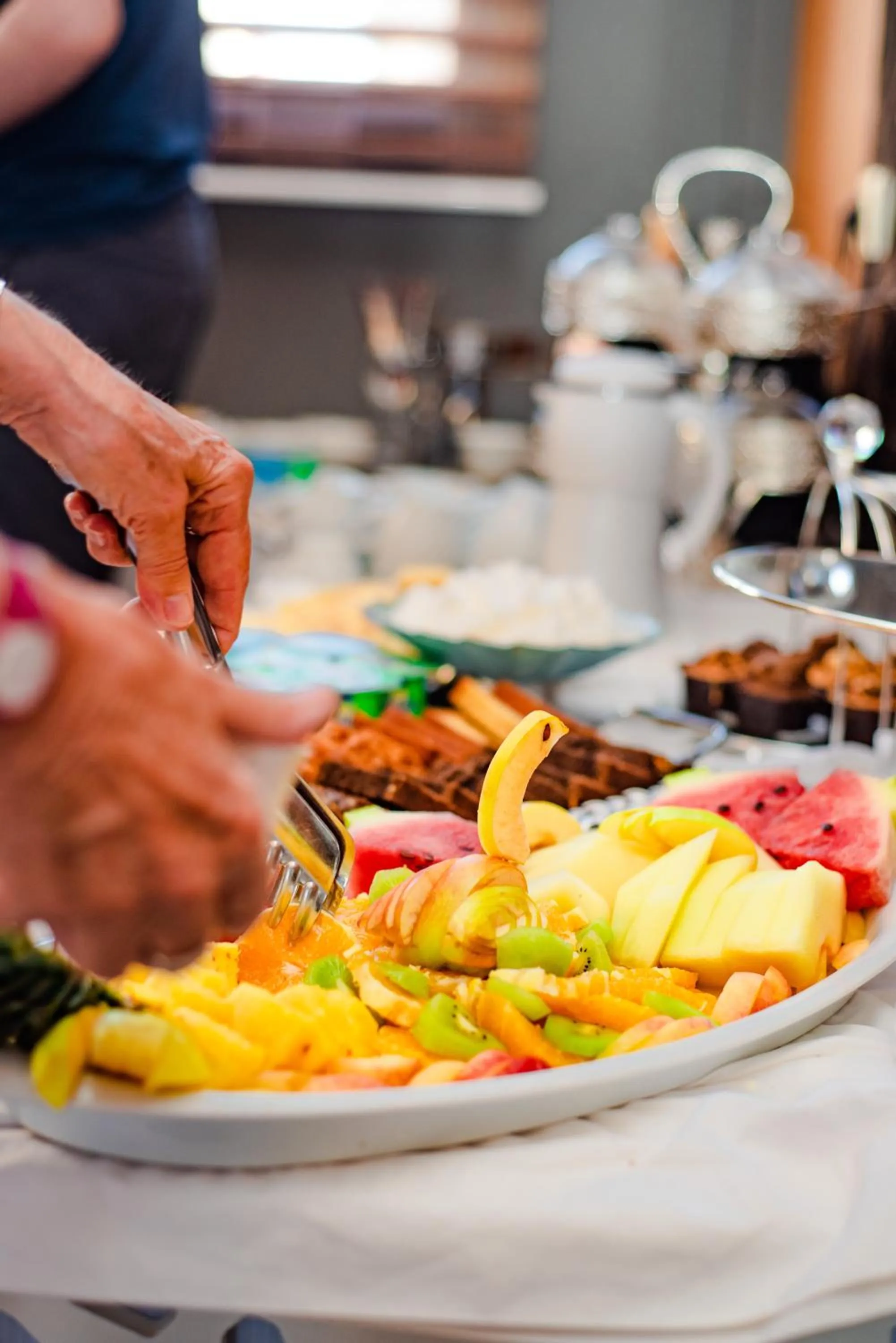 Buffet breakfast in Hotel Vents Des Iles
