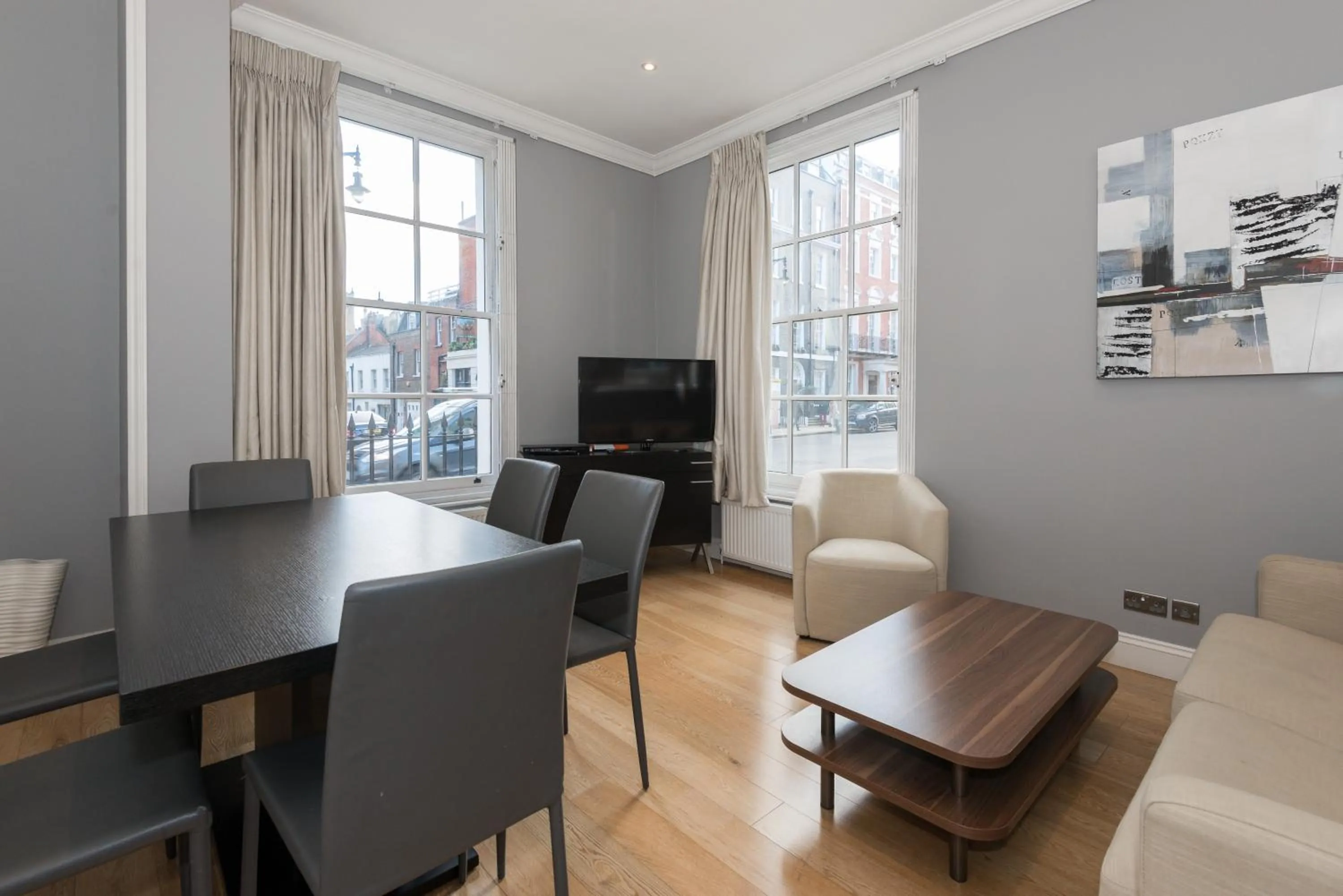 Living room, Dining Area in Mayfair private Apartments