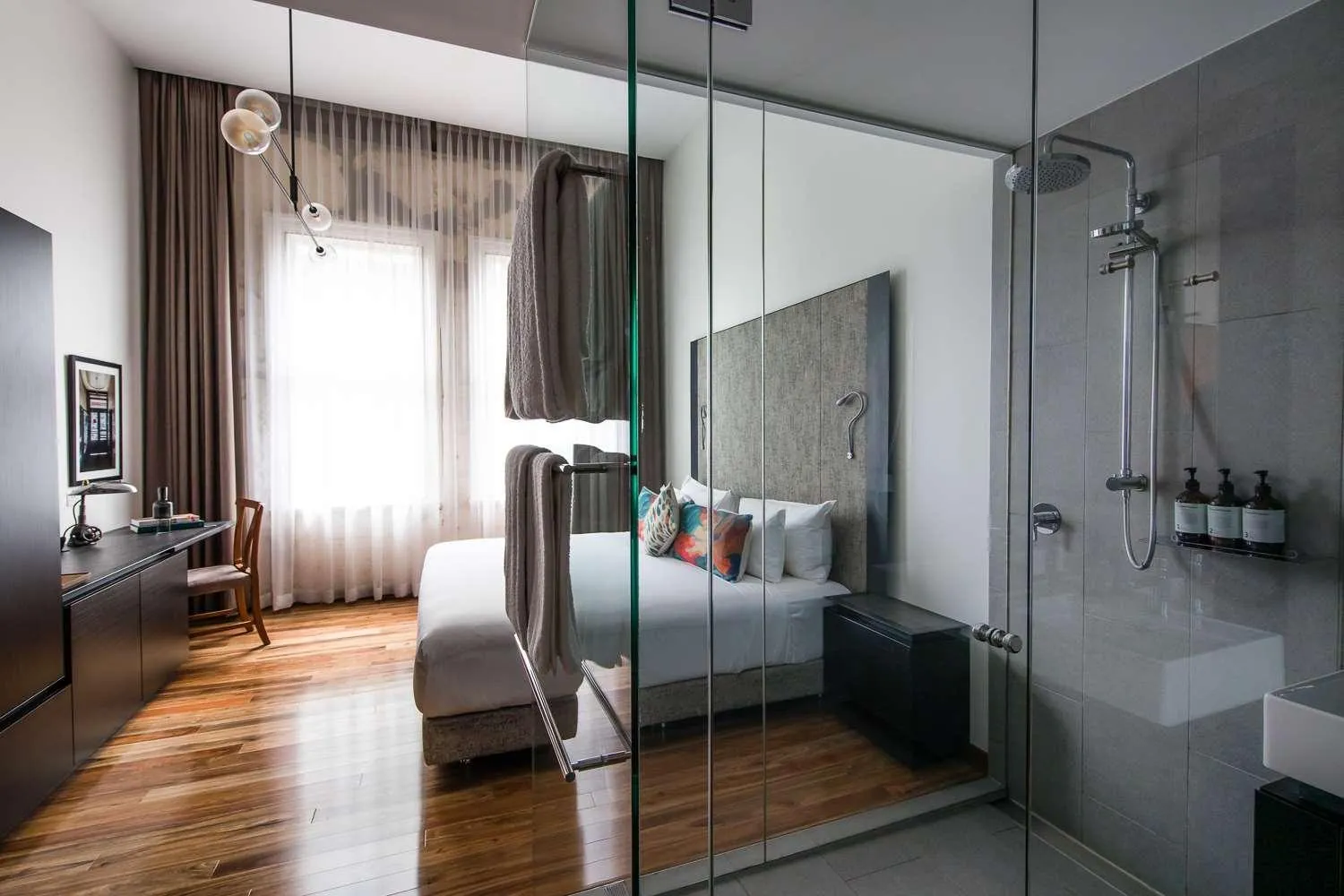 Bathroom, Bed in The Old Clare by Ode Hotels