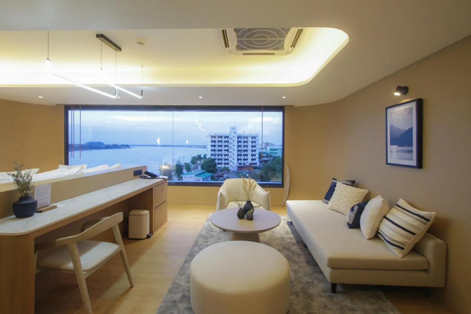 Seating area in LePont Riverfront Resort Nongkhai