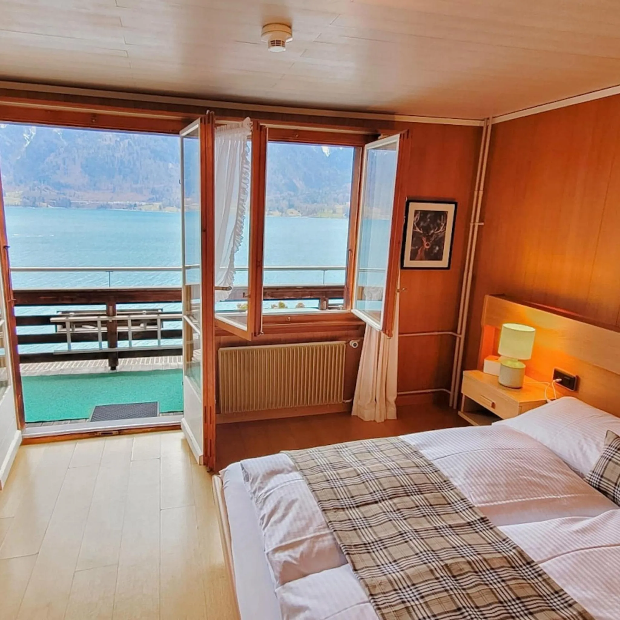 View (from property/room), Bed in Alpina Boutique Hotel Interlaken - Ringgenberg - Adults only !