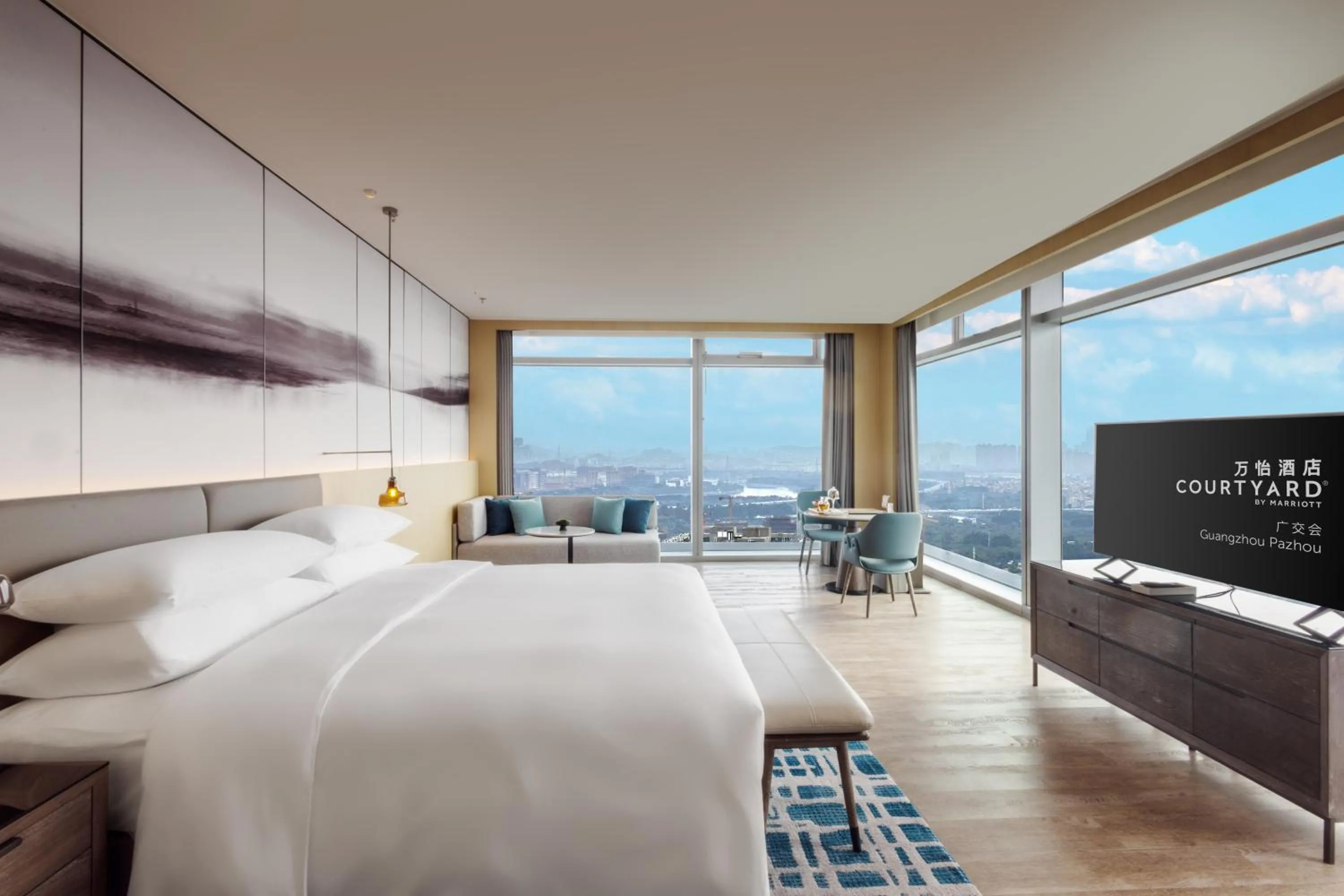 Bedroom, Bed in Courtyard by Marriott Guangzhou Pazhou