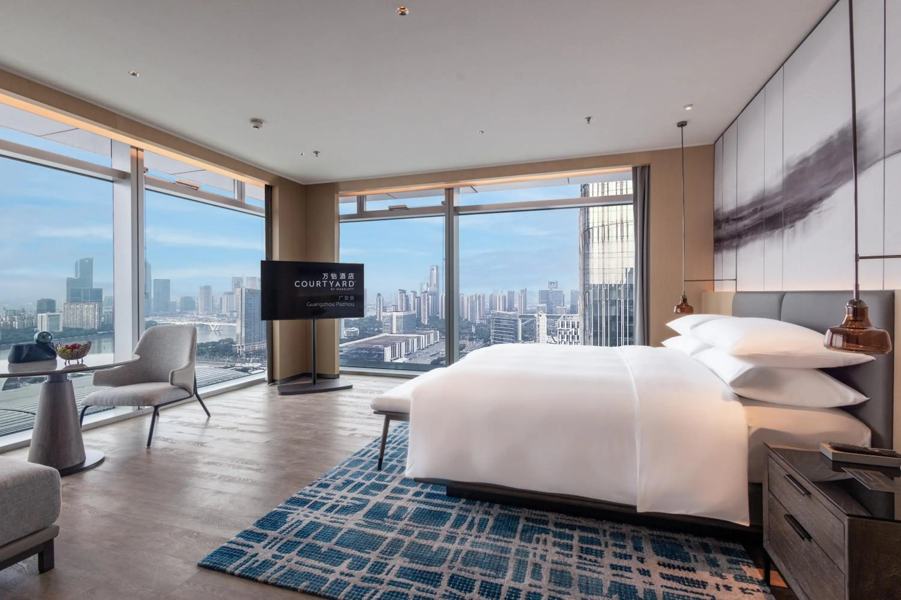 Bedroom, Bed in Courtyard by Marriott Guangzhou Pazhou