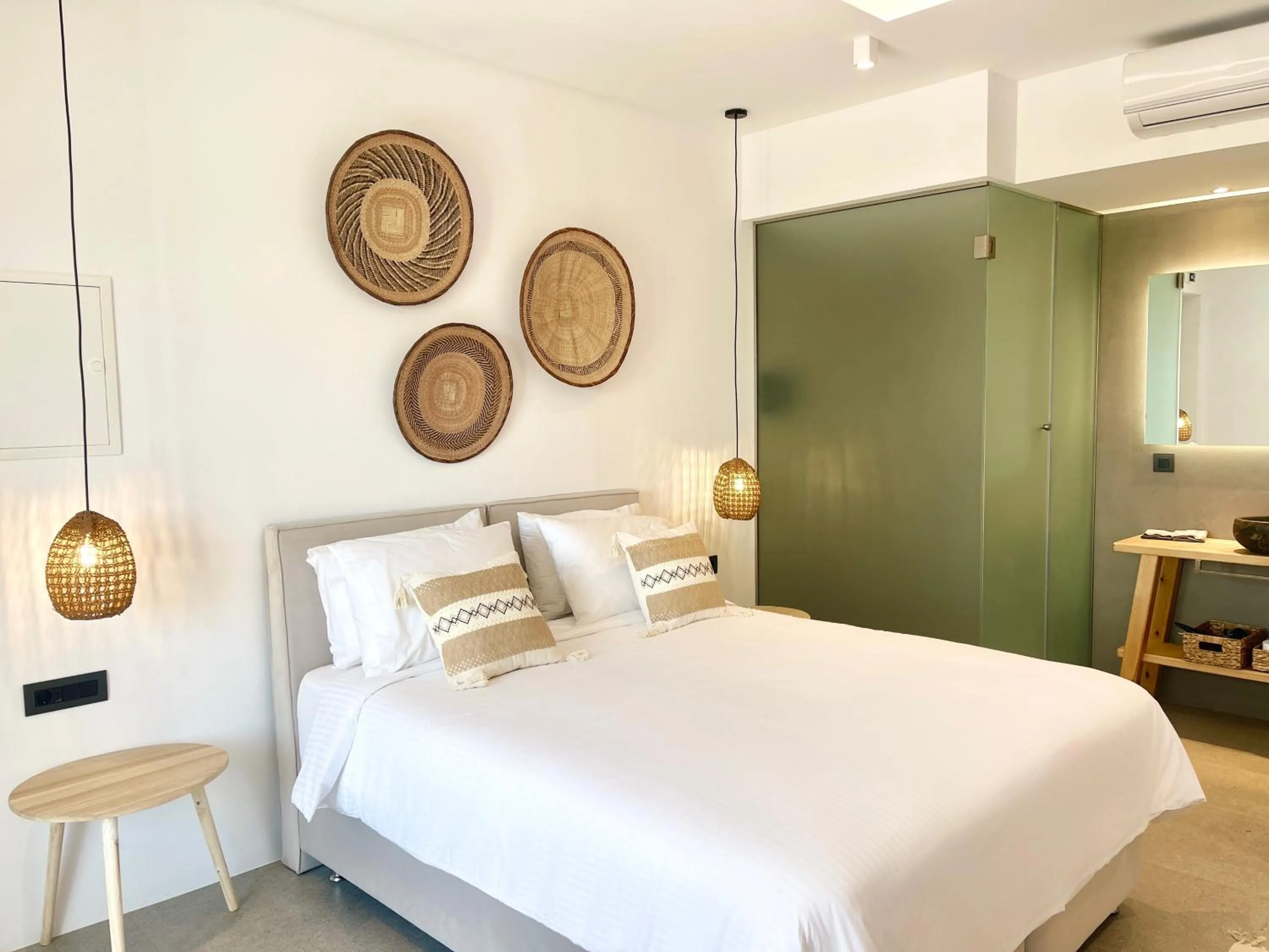 Bed in Mykonos Dot Suites