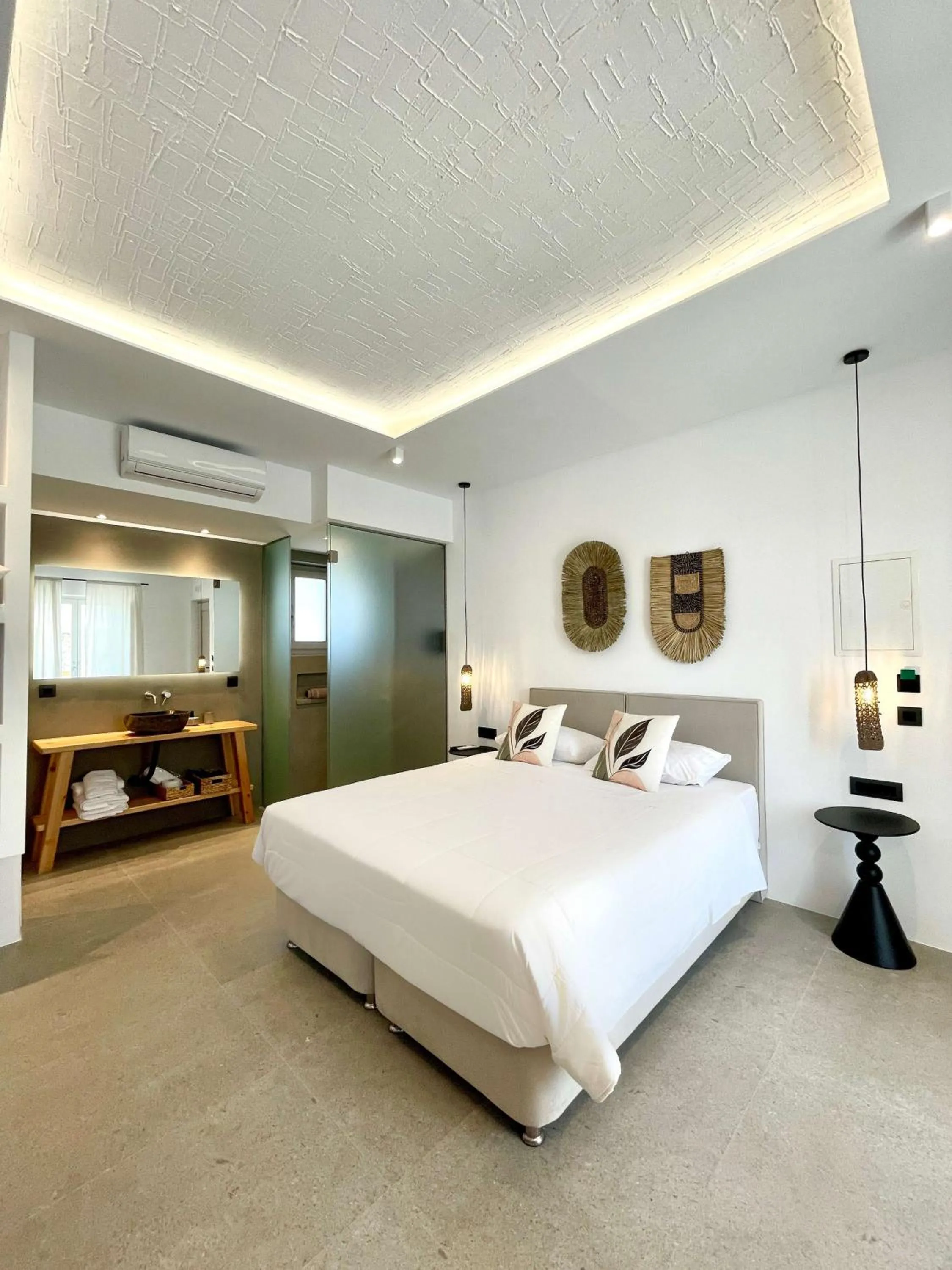 Bed in Mykonos Dot Suites