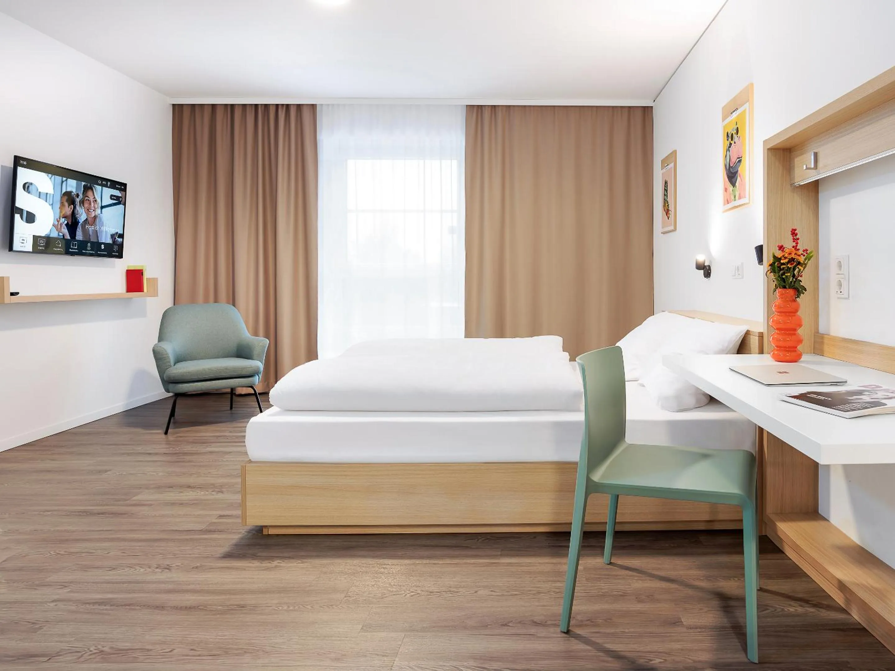 Photo of the whole room, Bed in smartments Hamburg Hamm