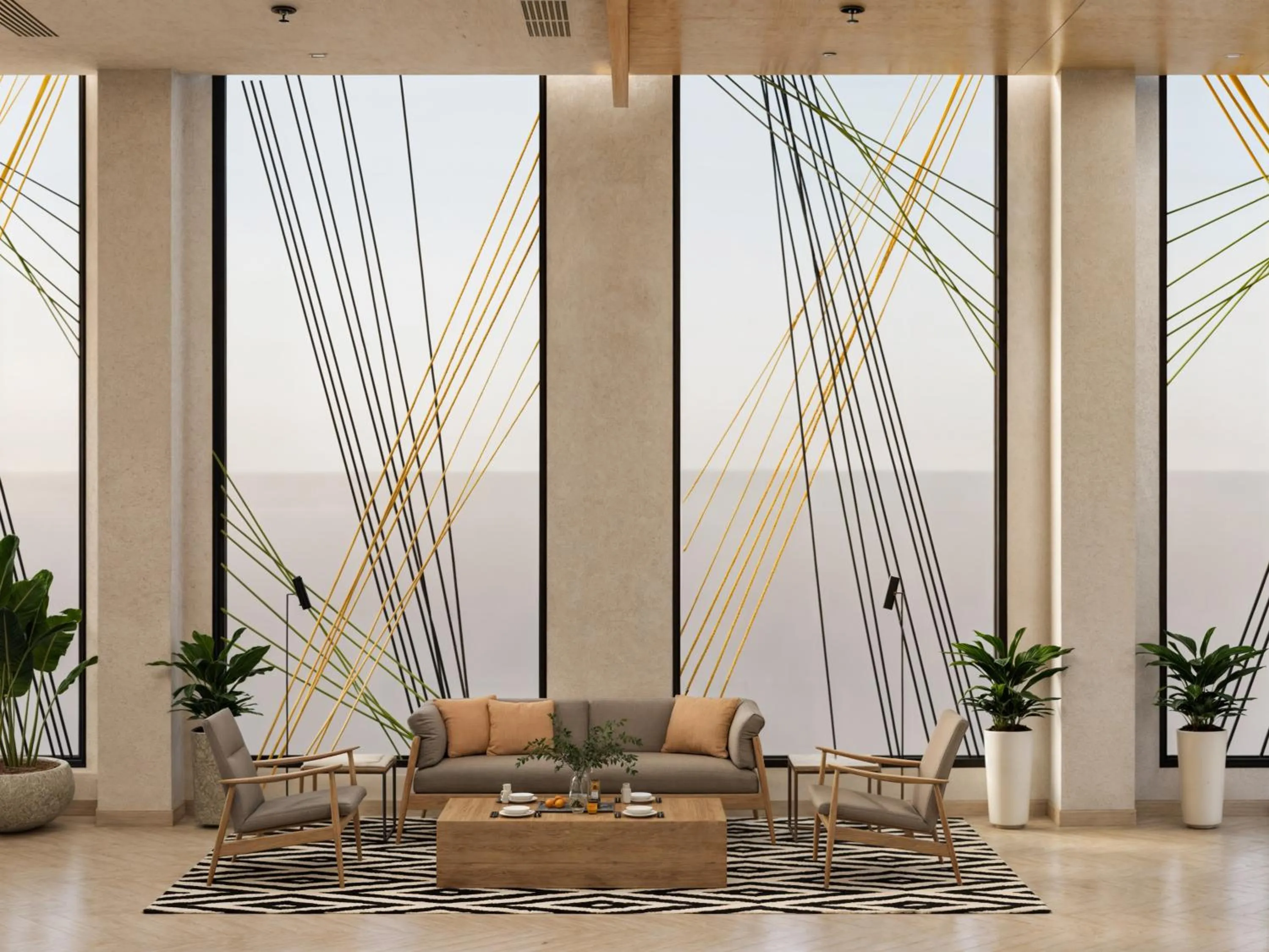 Seating area in Ginger Dehradun, Rajpur Road