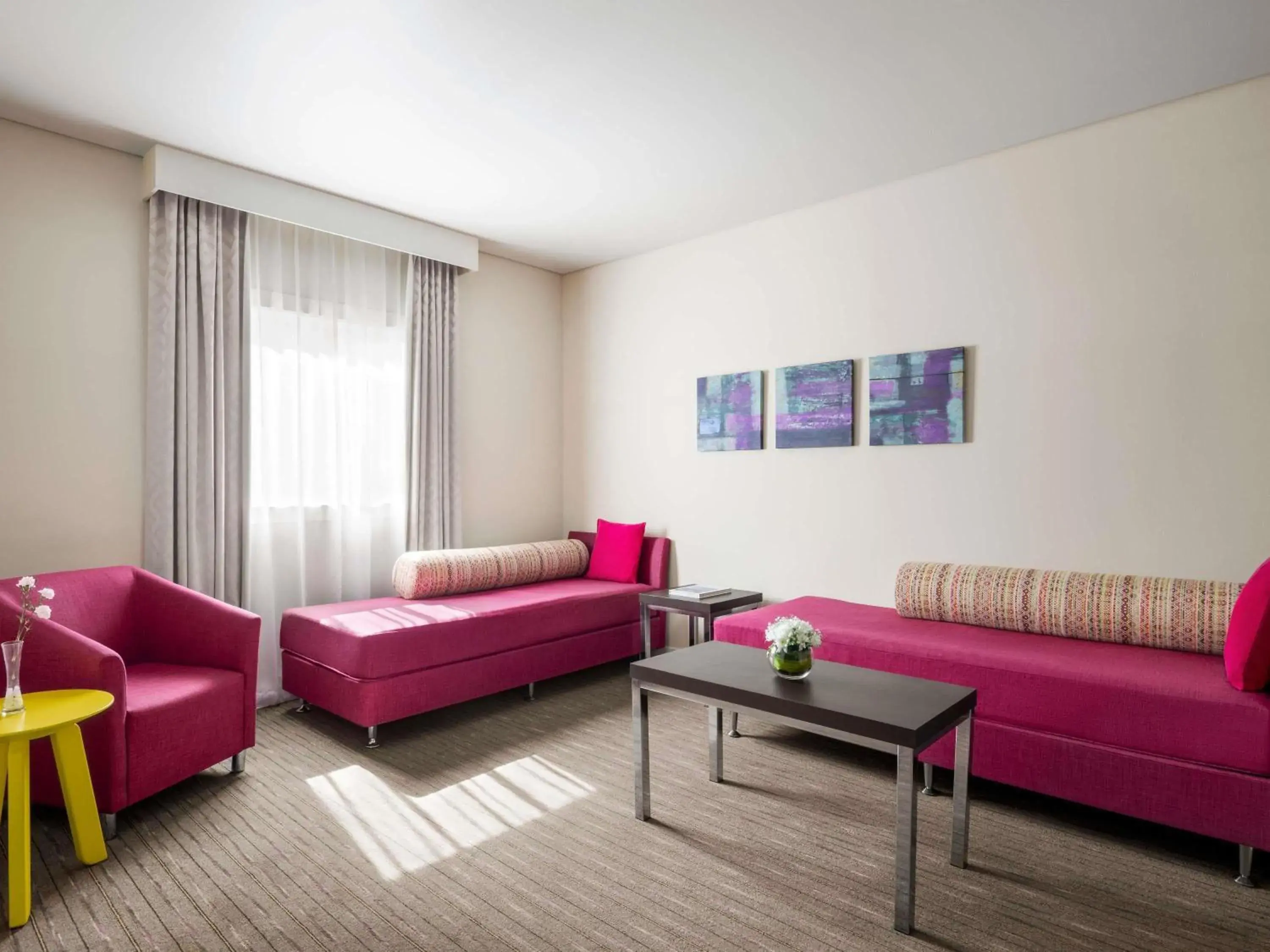 Classic Family Room with one queen bed and two sofa beds. in ibis Styles Sharjah Classic Family Room with one queen bed and two sofa beds. in ibis Styles Sharjah