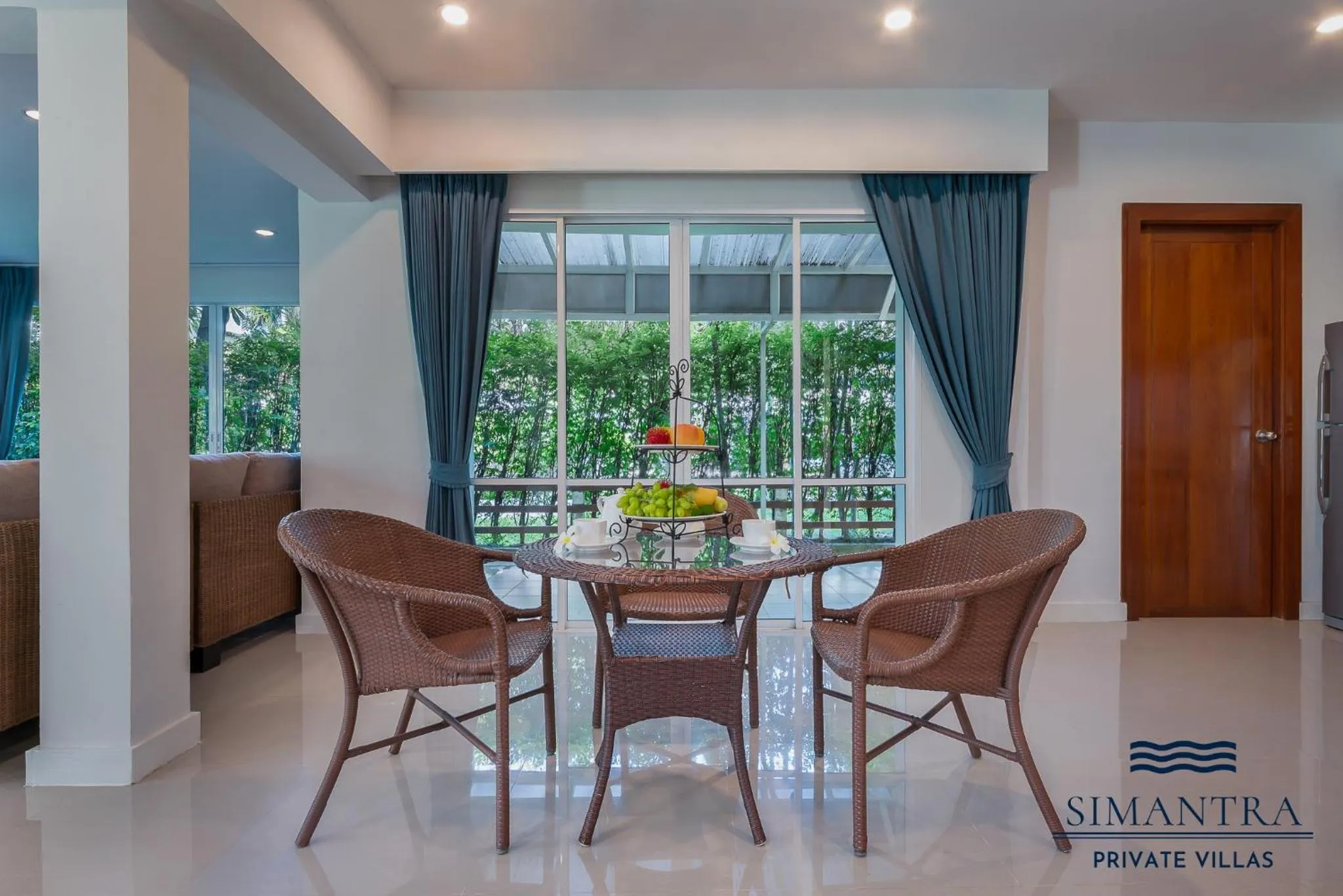 Seating area in Simantra Private Villas