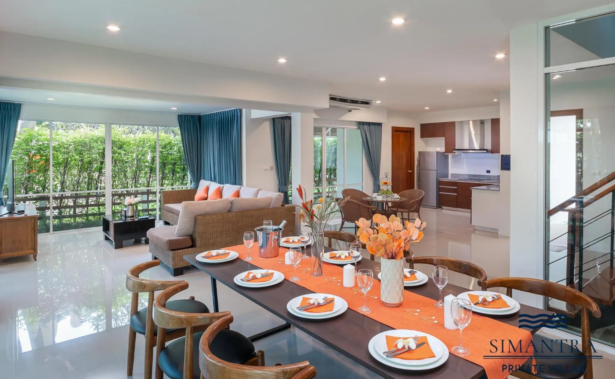 Dining area in Simantra Private Villas