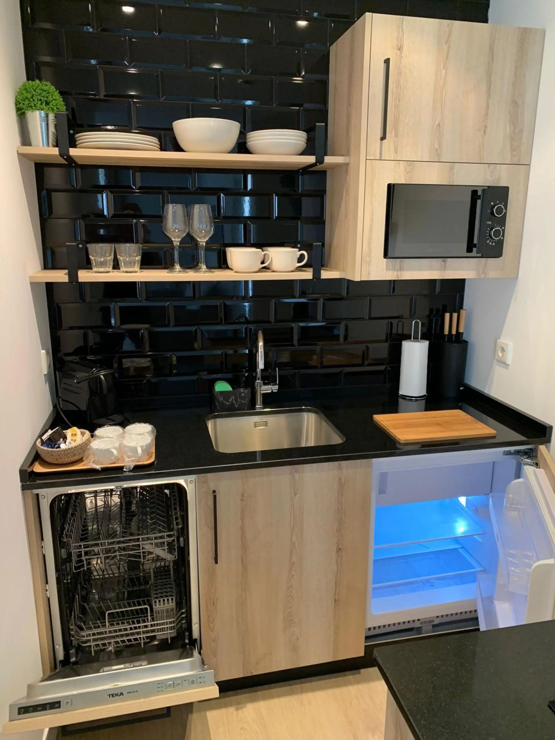 Kitchen or kitchenette in Pensión Sarriegi