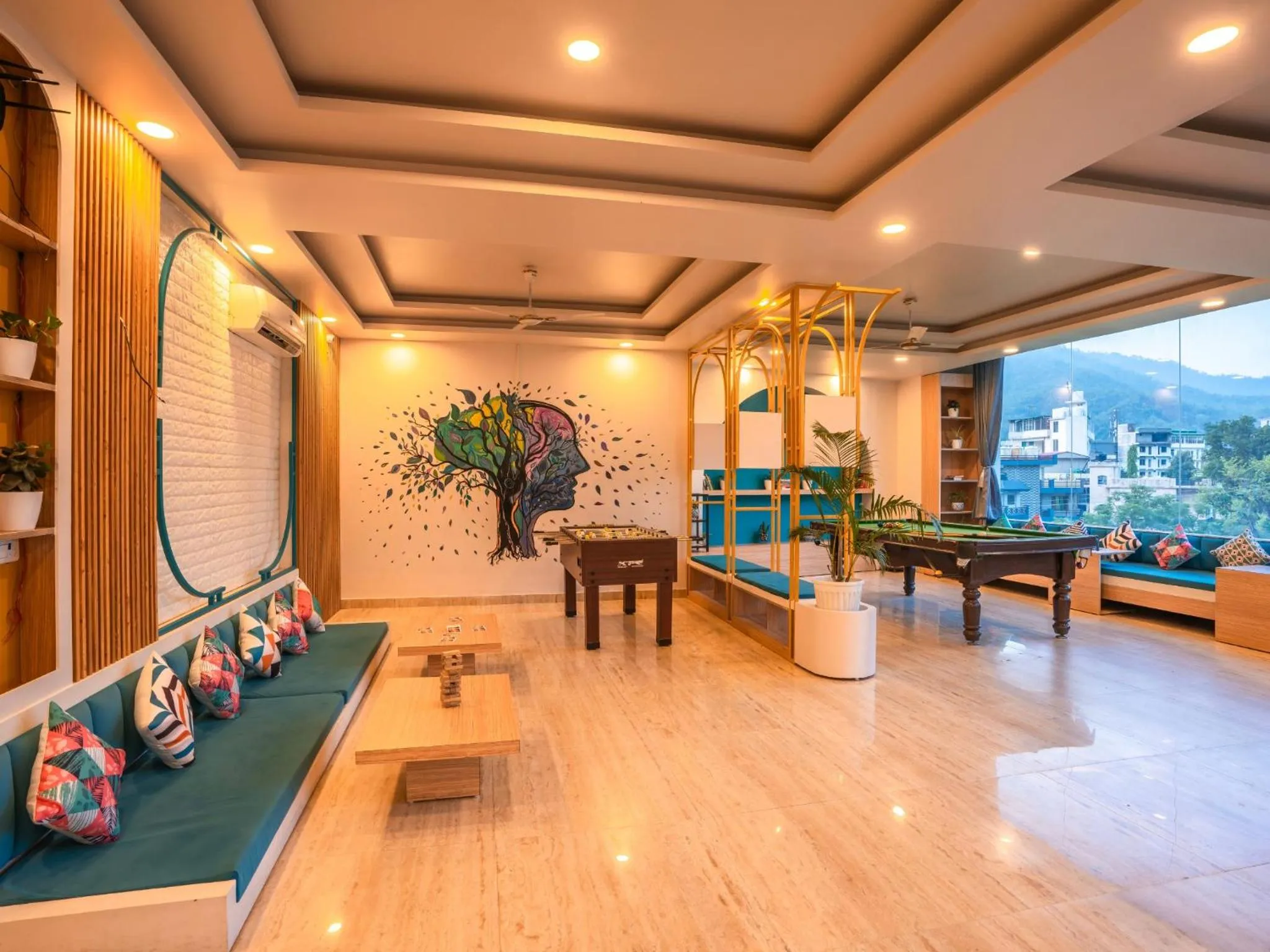 Seating area in Moustache Select Rishikesh