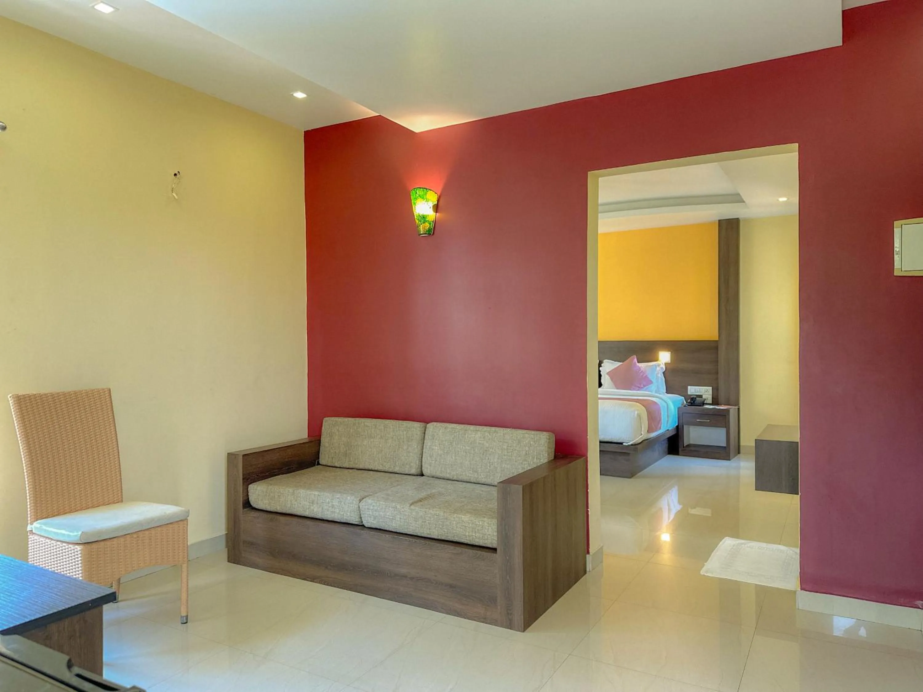 Living room, Bed in The Heights Munnar