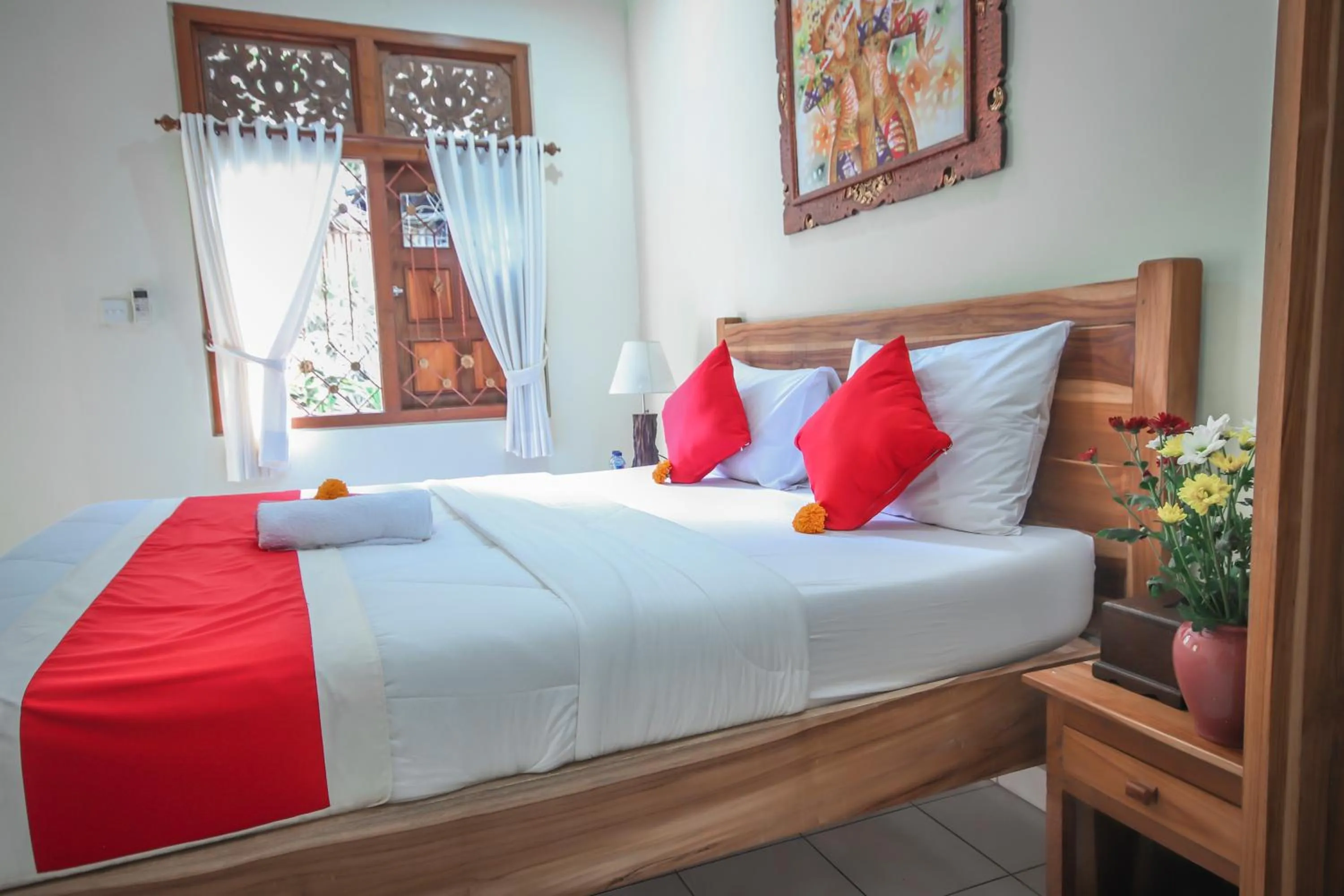 Bed in Satya House Ubud