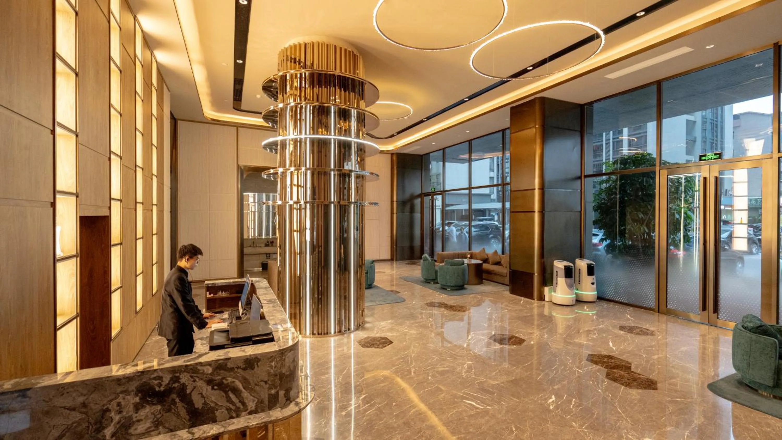 Lobby or reception in Guangzhou Baiyun Airport Orange Crystal Hotel