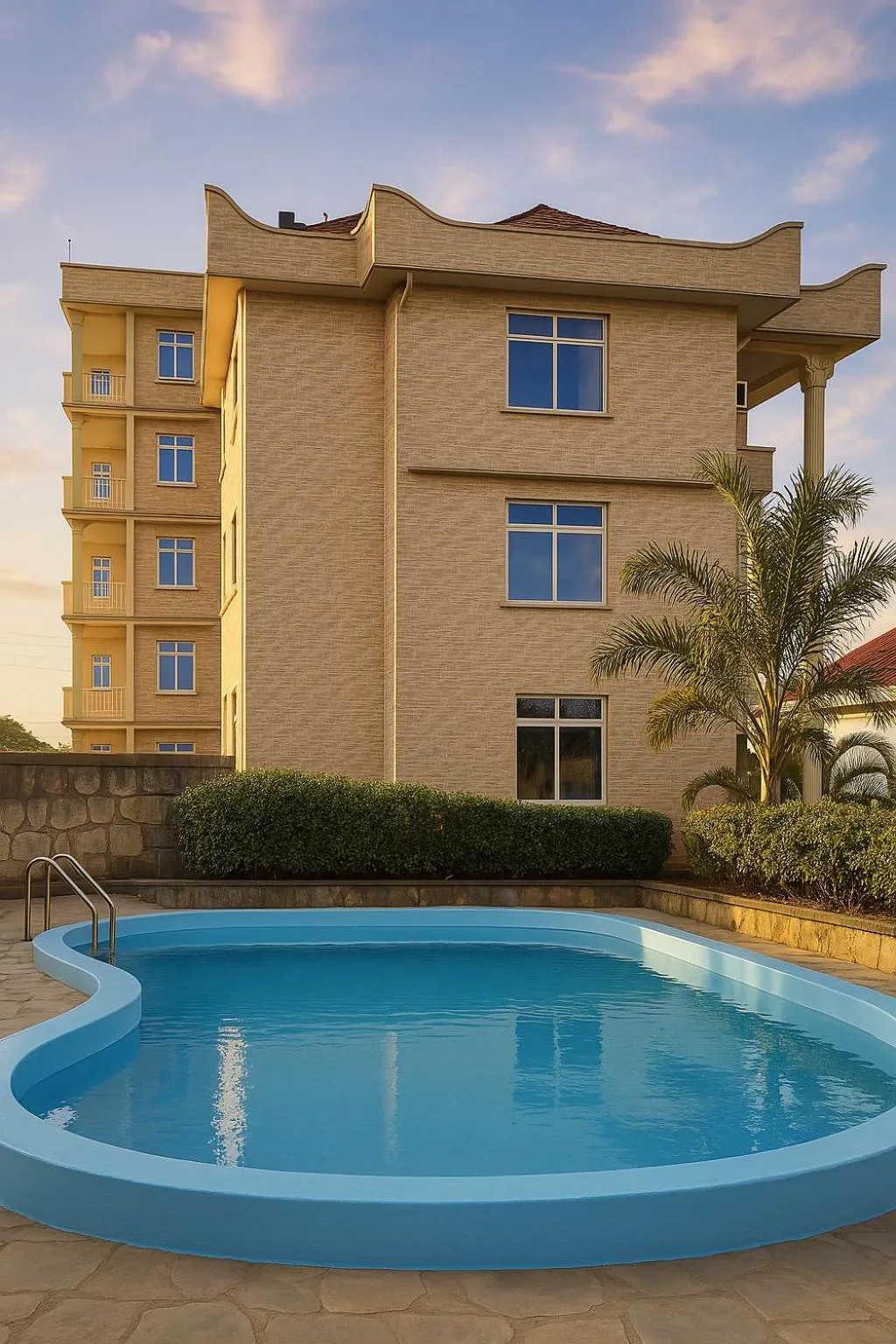 Pool view in Crown View Hotel