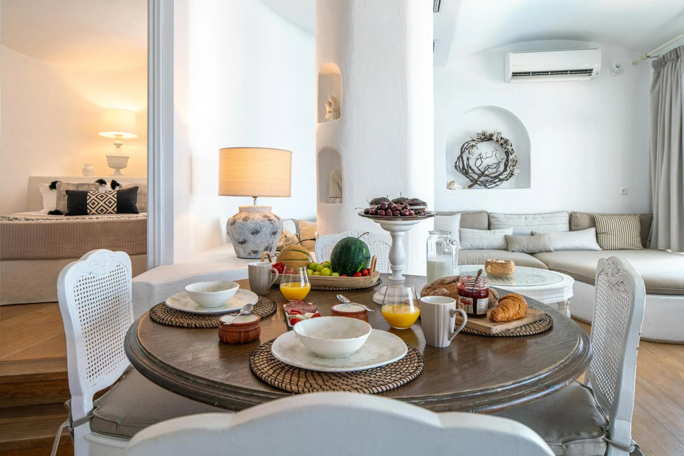 Living room in Ode Villa Oia Caldera & Sunset View