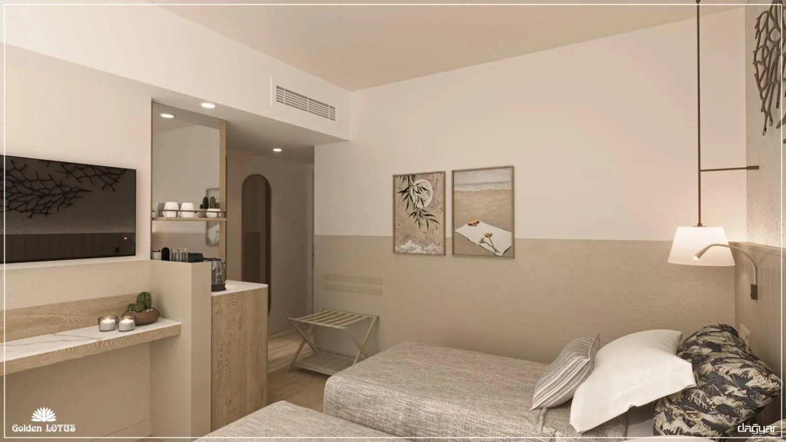 Photo of the whole room, Bed in Golden Lotus Hotel