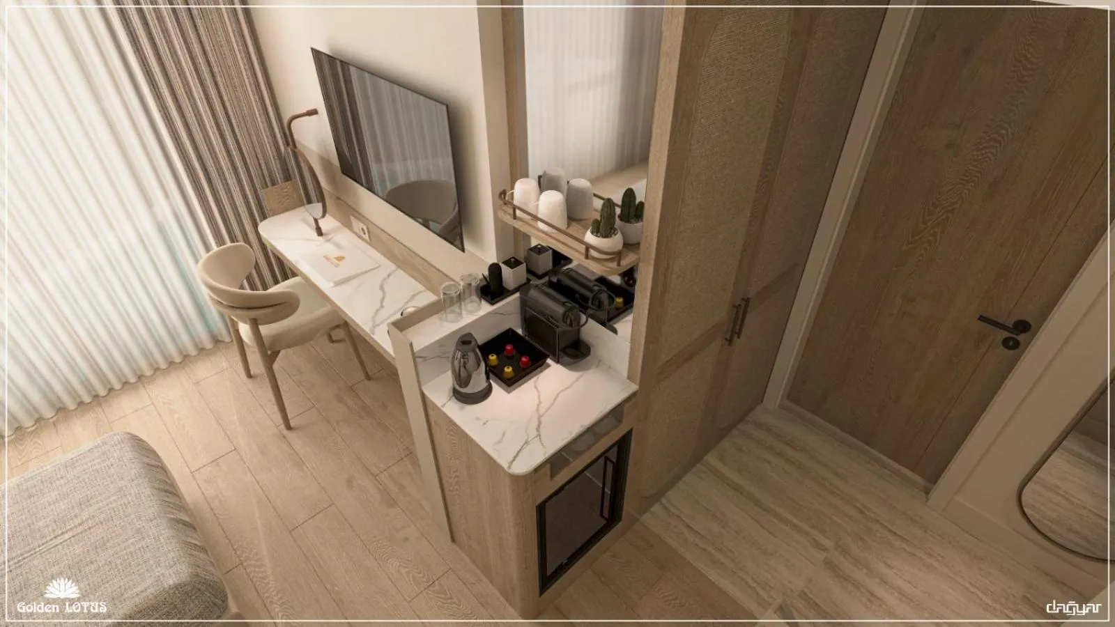 Coffee/tea facilities in Golden Lotus Hotel