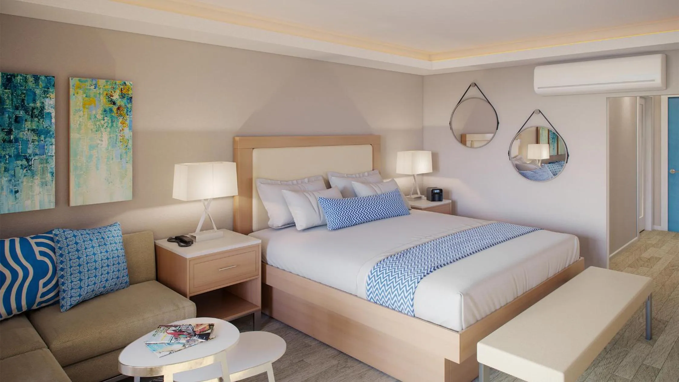 Seating area, Bed in Carina Bay Boutique All inclusive Resort & Casino