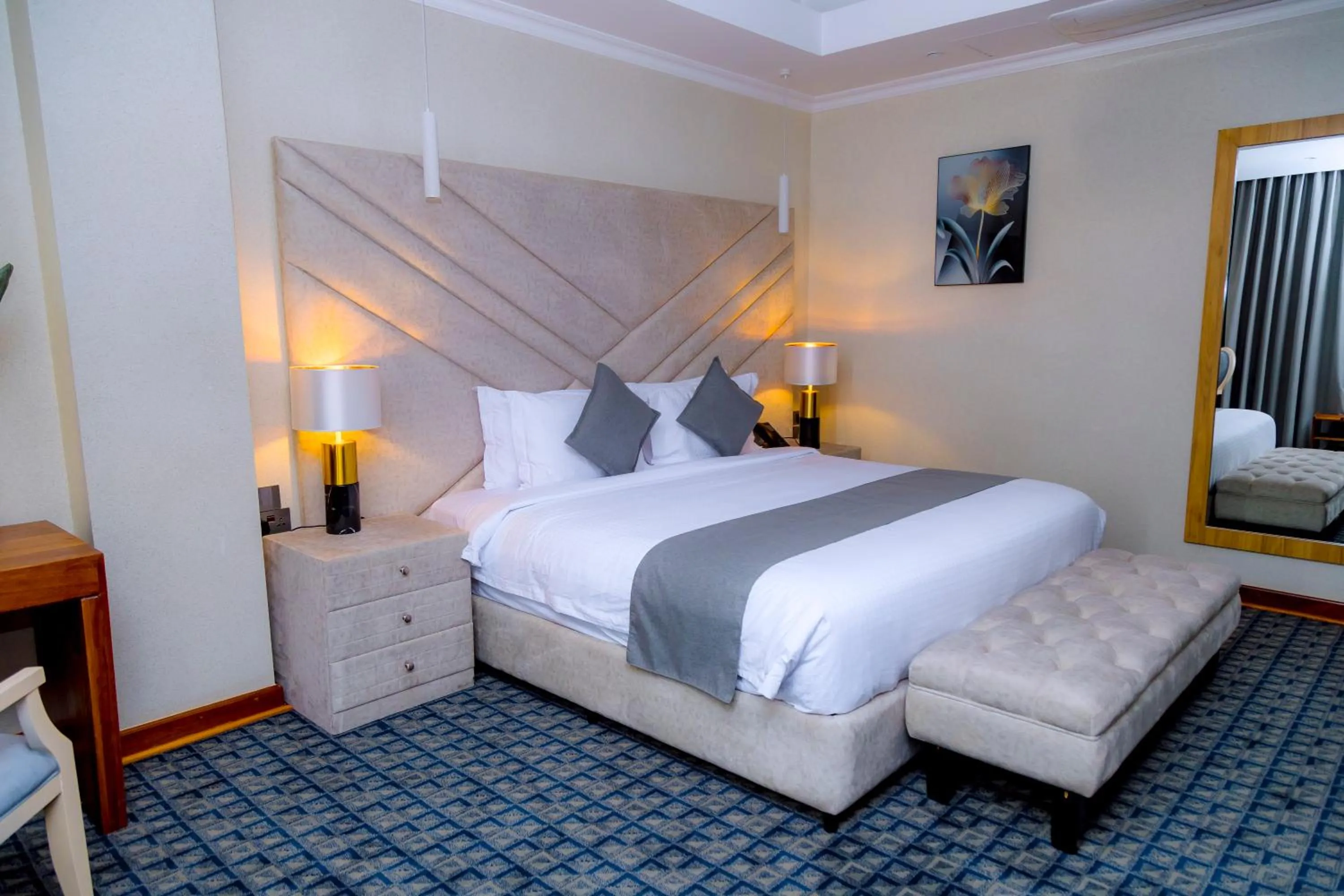 Bed in Kigali Paramount Hotel