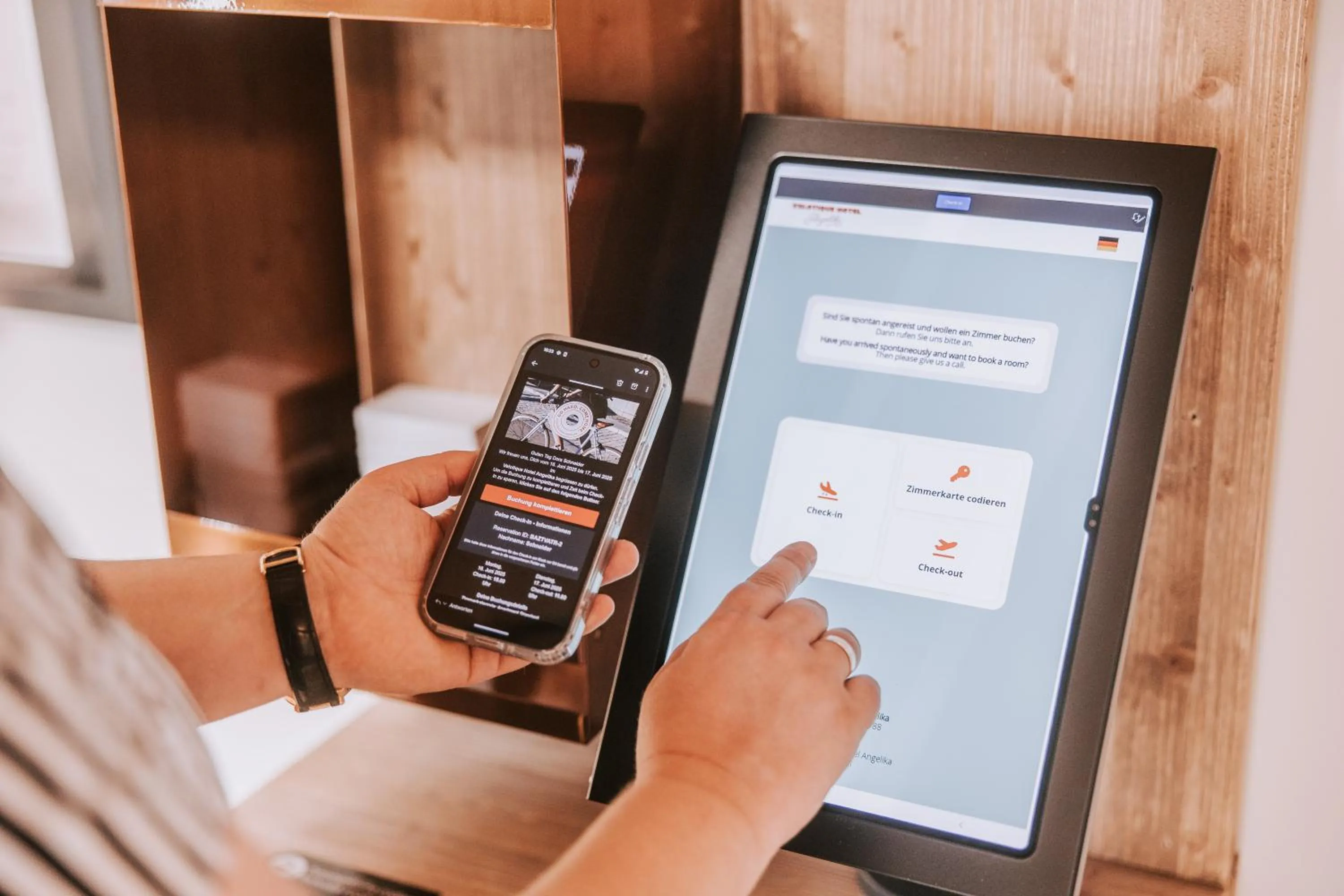 Lobby or reception in Velotique Hotel Angelika - Self-Check-in