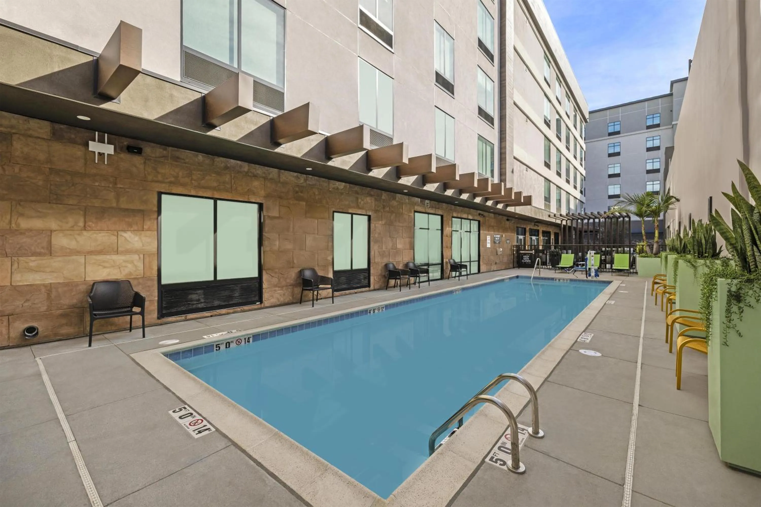 Pool view in Home2 Suites By Hilton Riverside Downtown