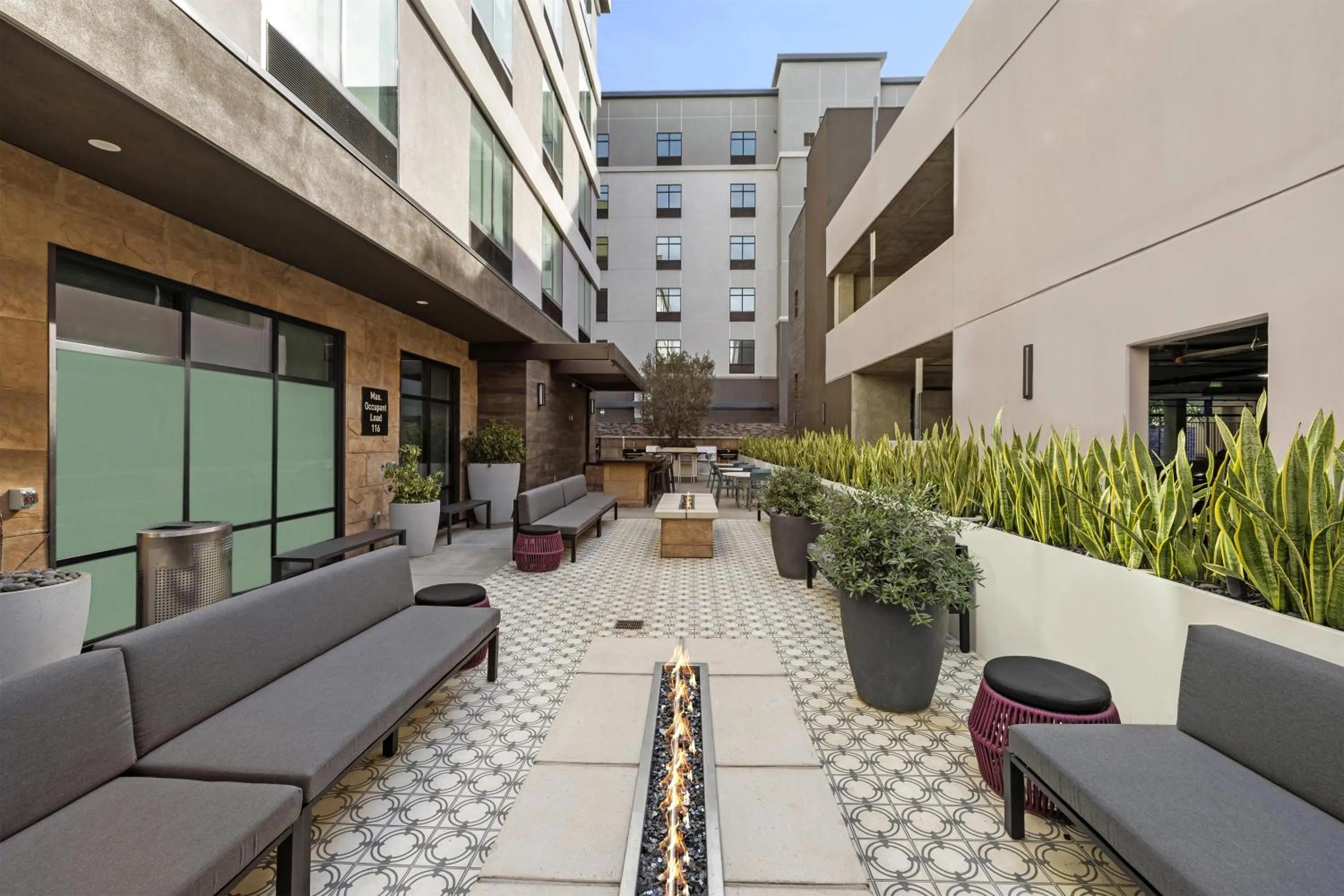 Patio in Home2 Suites By Hilton Riverside Downtown