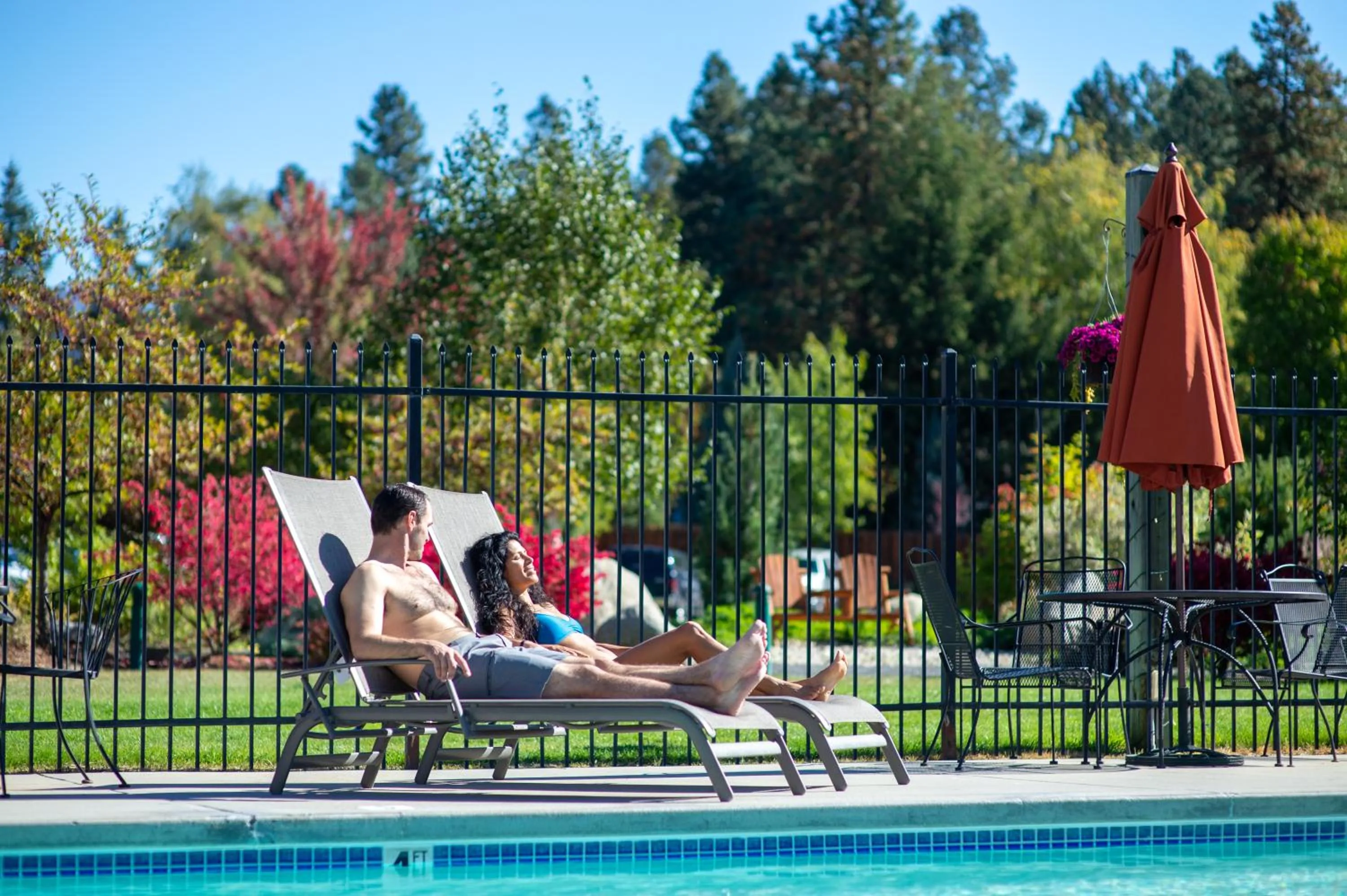 People in Icicle Village Resort