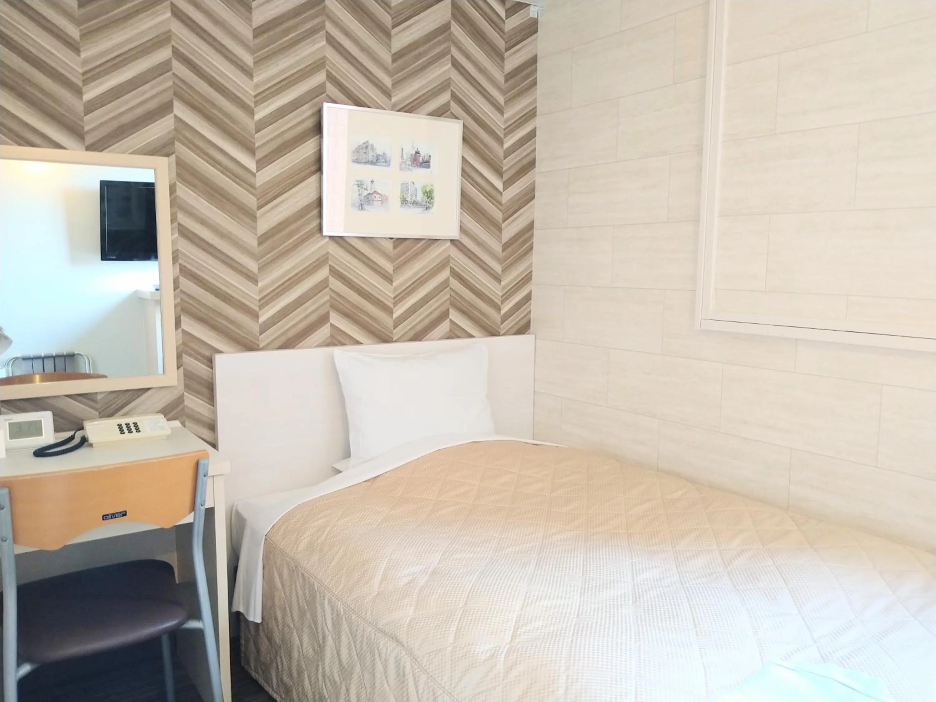 Bed in Morioka New City Hotel