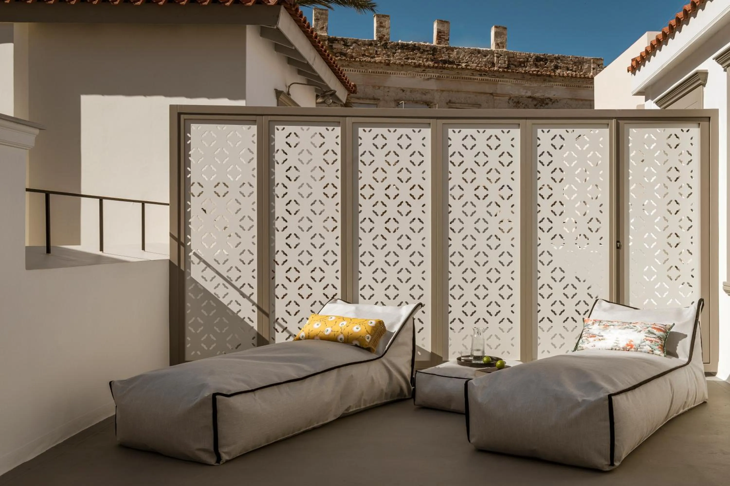 Balcony/Terrace, Bed in Alma Syros