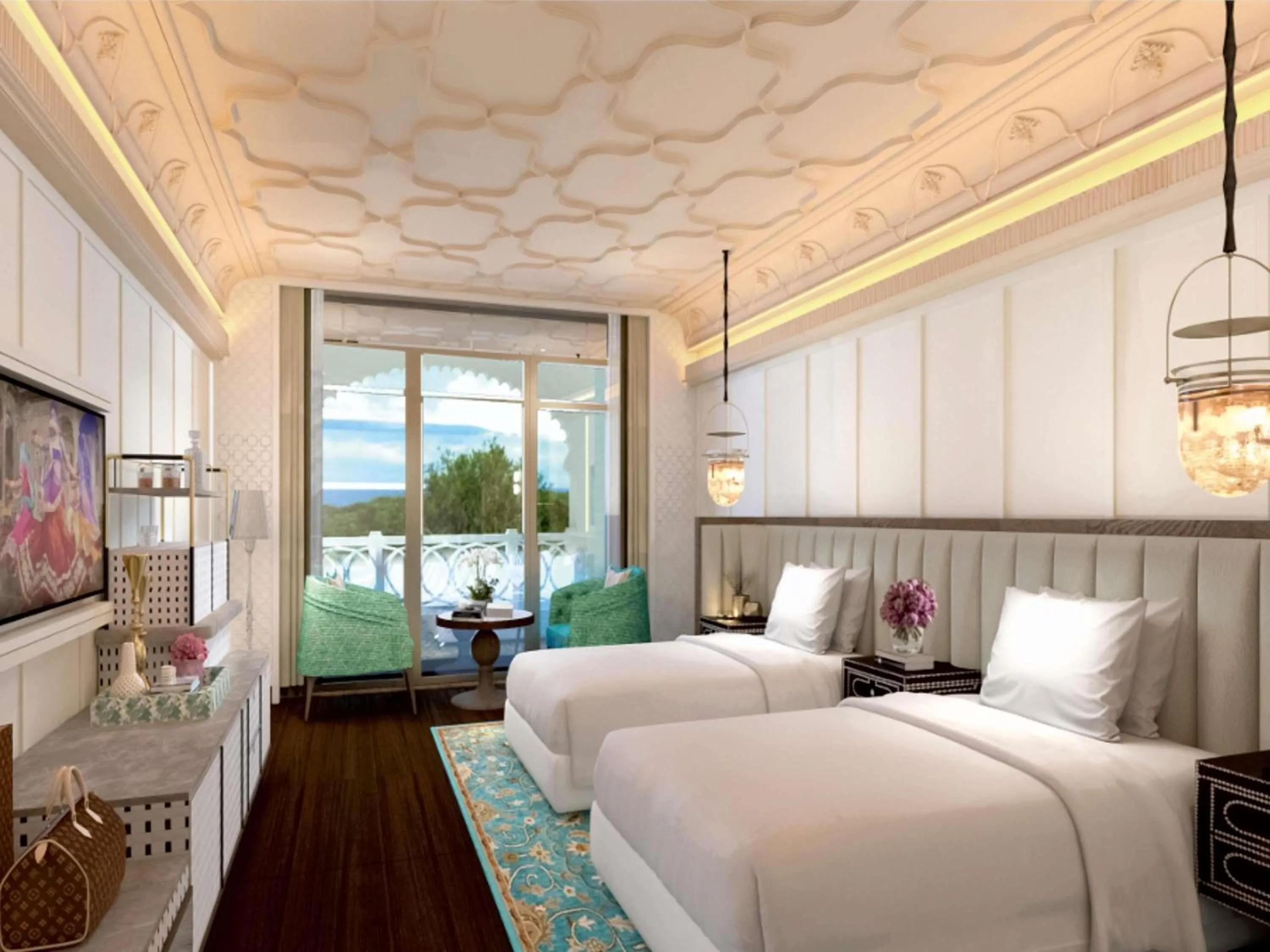 Bedroom, Bed in Fairmont Udaipur Palace