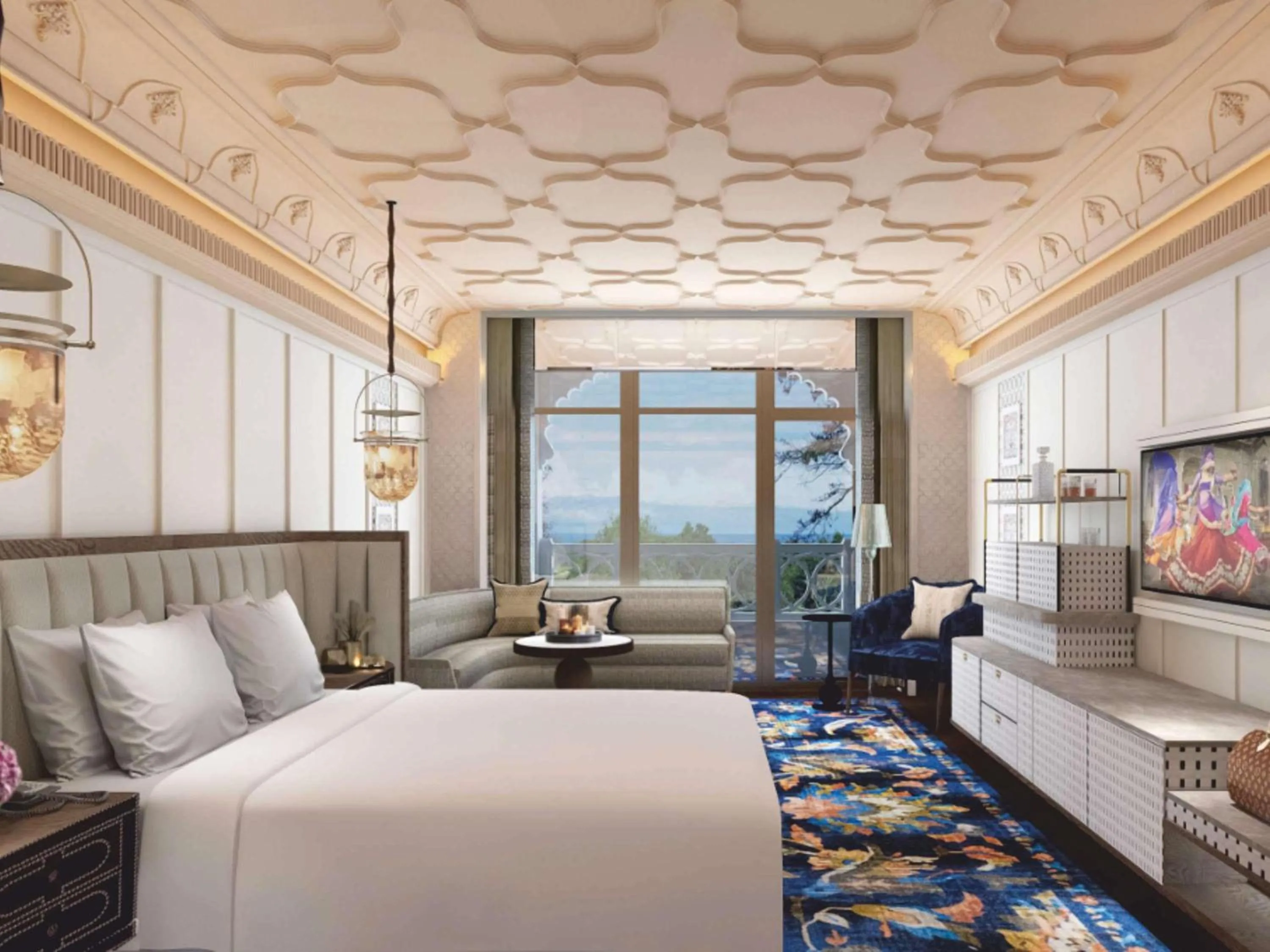 Bedroom, Bed in Fairmont Udaipur Palace