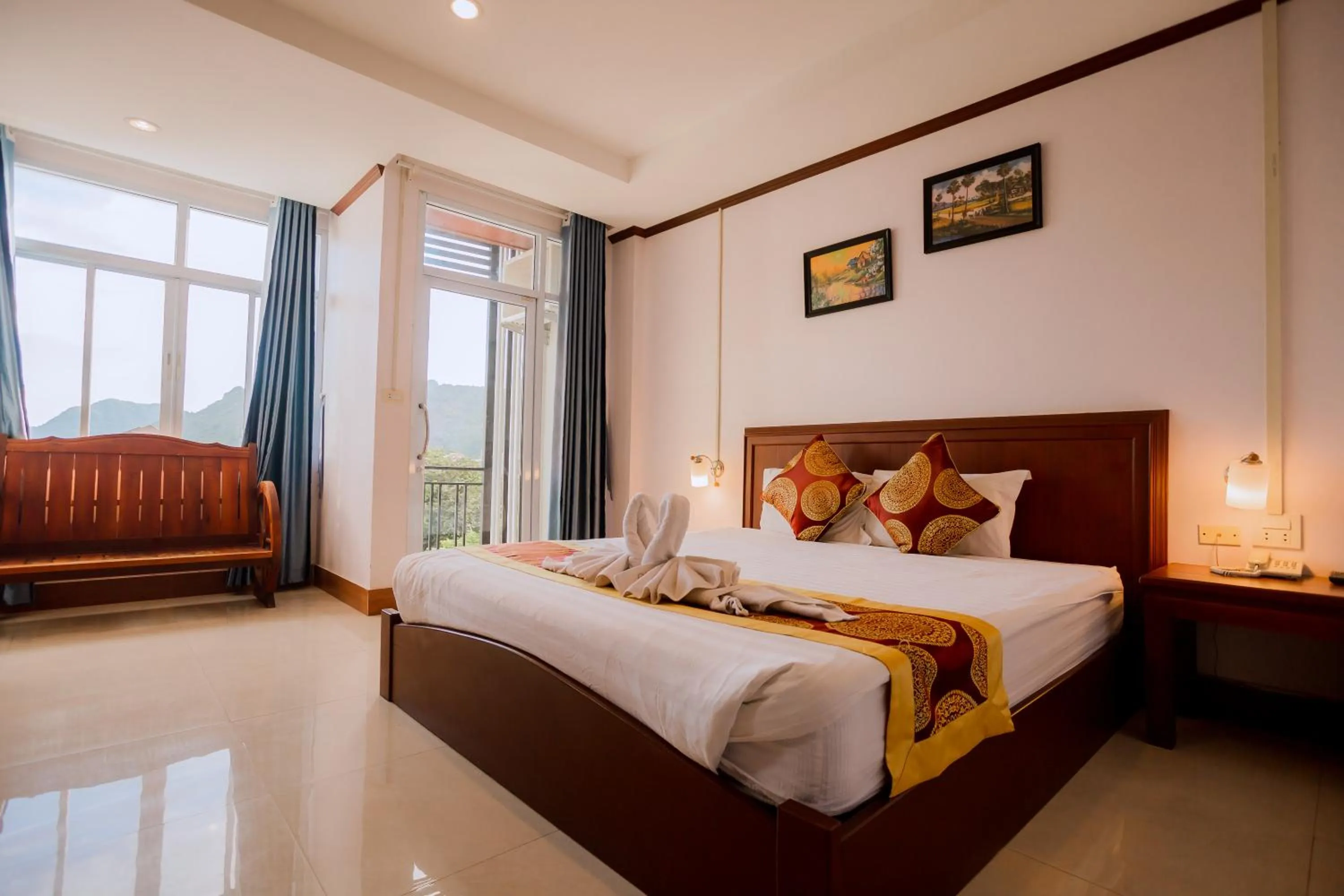 Bed in Vilayvong Hotel