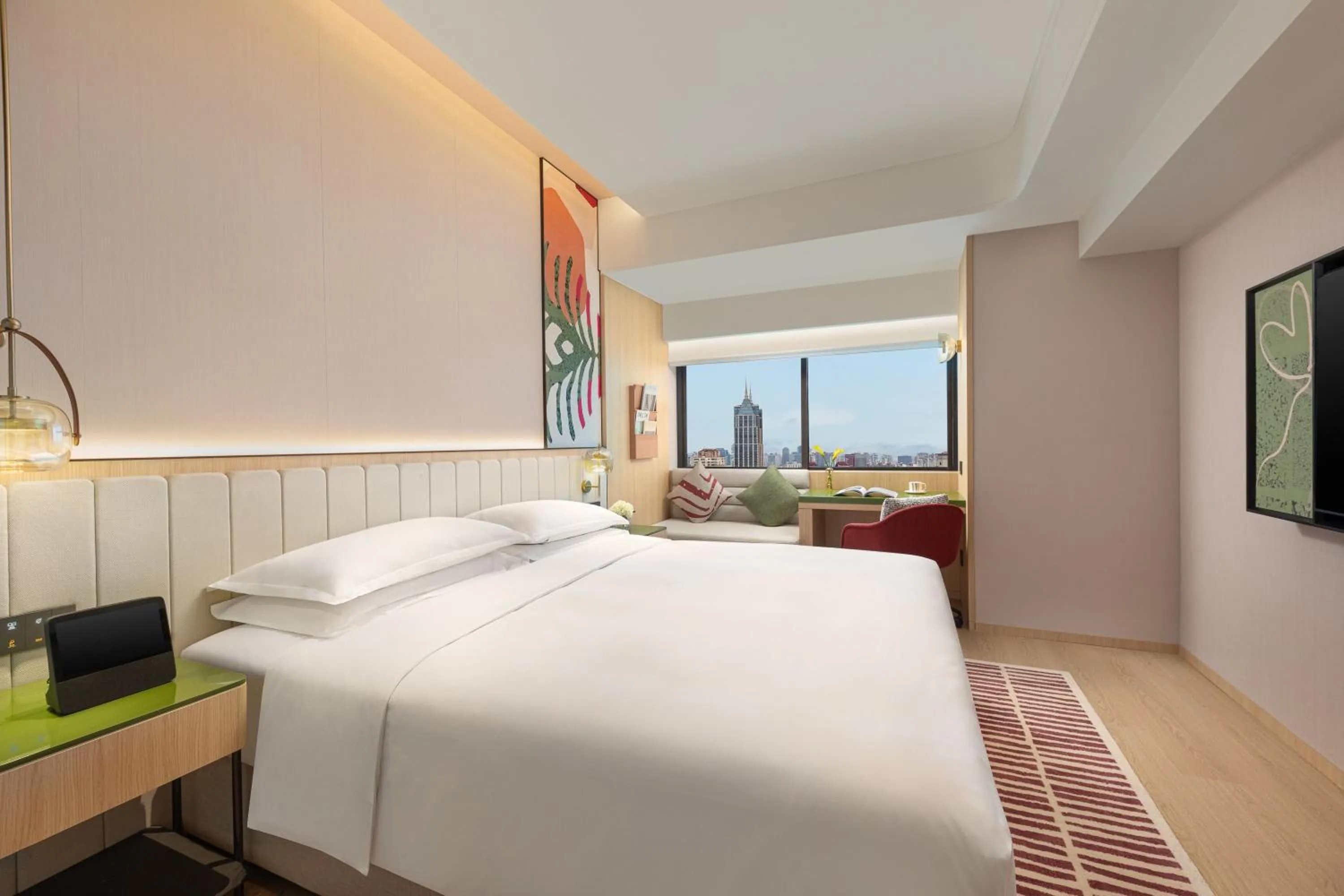 Photo of the whole room, Bed in Atwell Suites Shanghai by IHG, Wuning Road Global Harbor Branch
