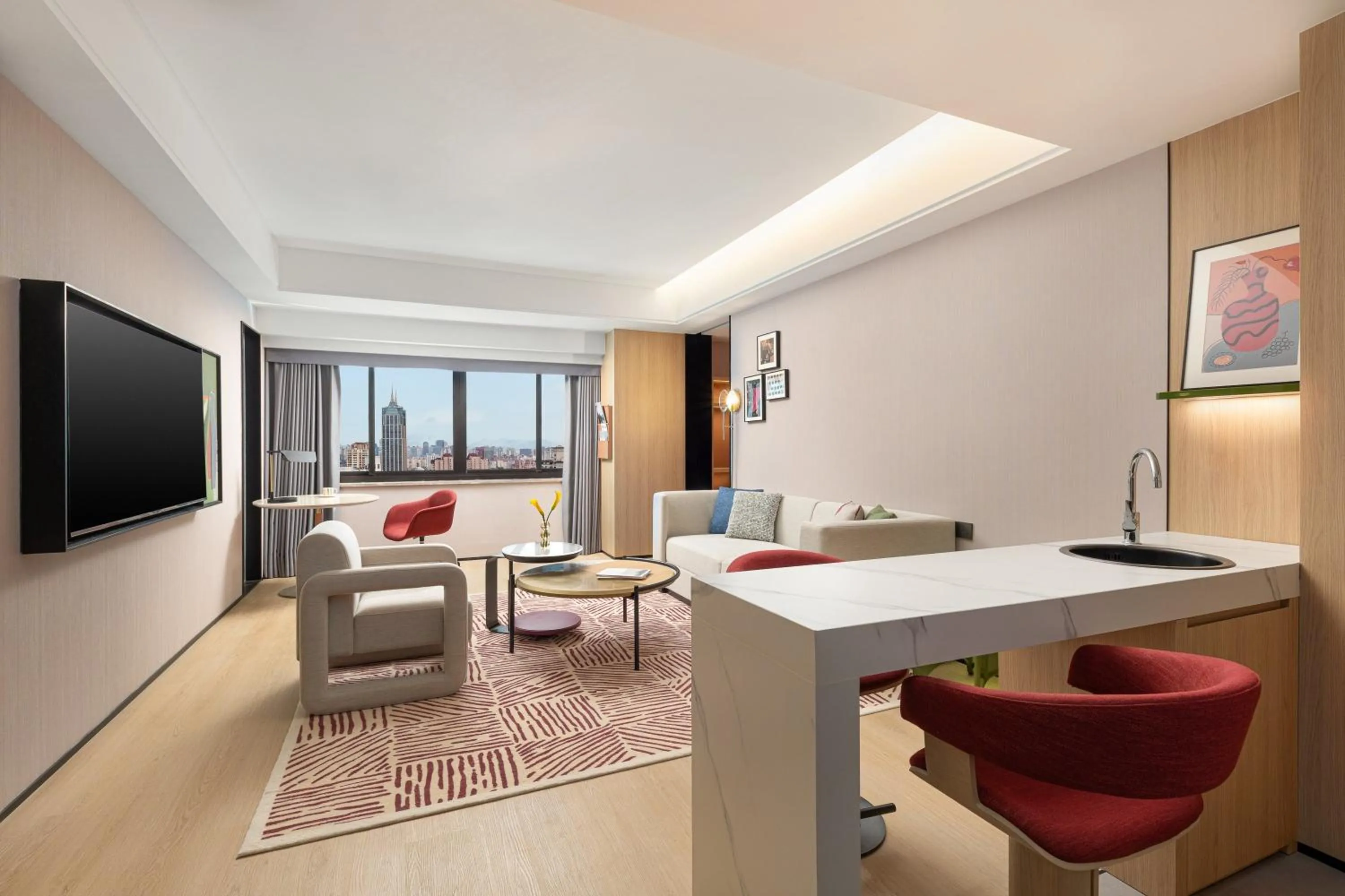 Photo of the whole room in Atwell Suites Shanghai by IHG, Wuning Road Global Harbor Branch