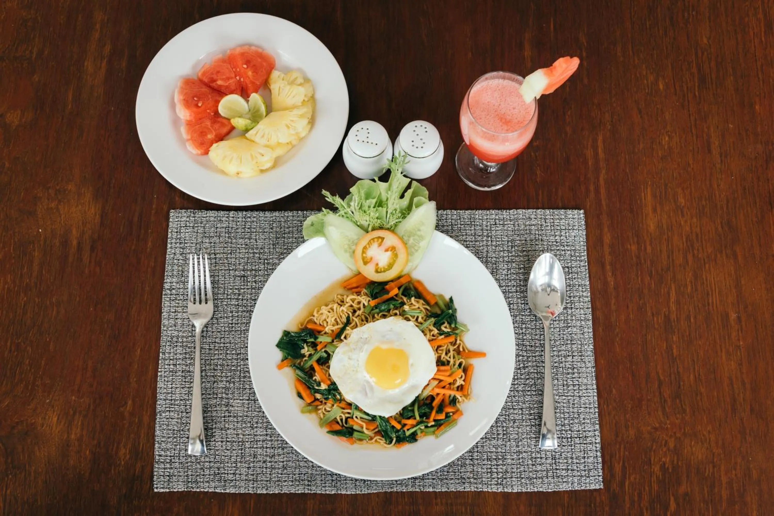 Asian breakfast in Luxury Apartment at AYANA Residences