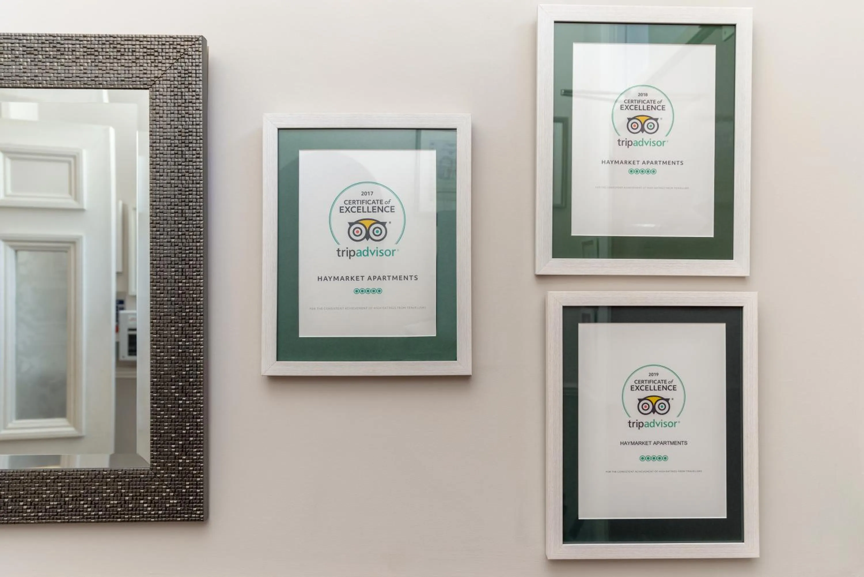 Certificate/Award in Haymarket Apartments