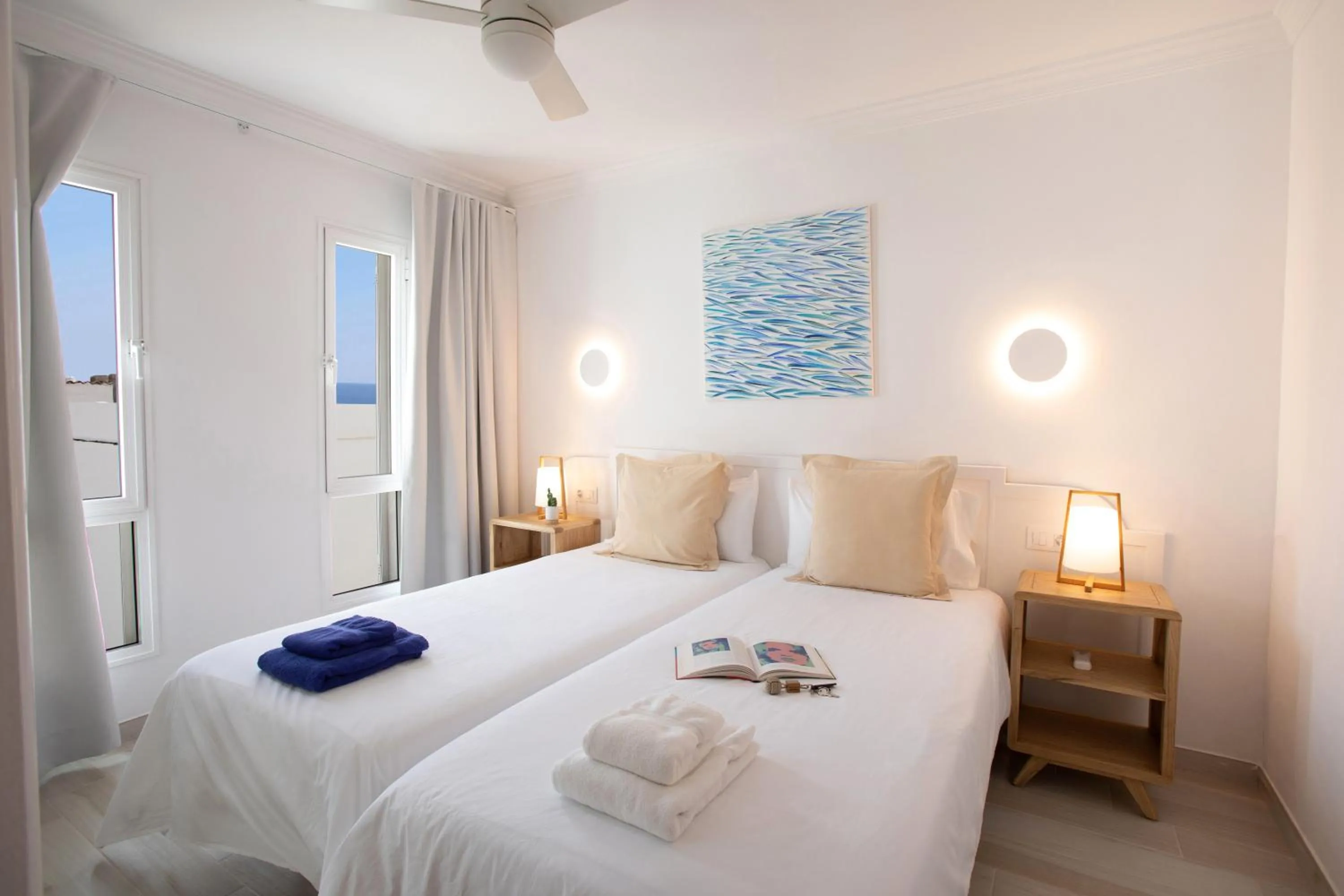 View (from property/room), Bed in ALTAVISTA APARTAHOTEL-Adults Only over 14