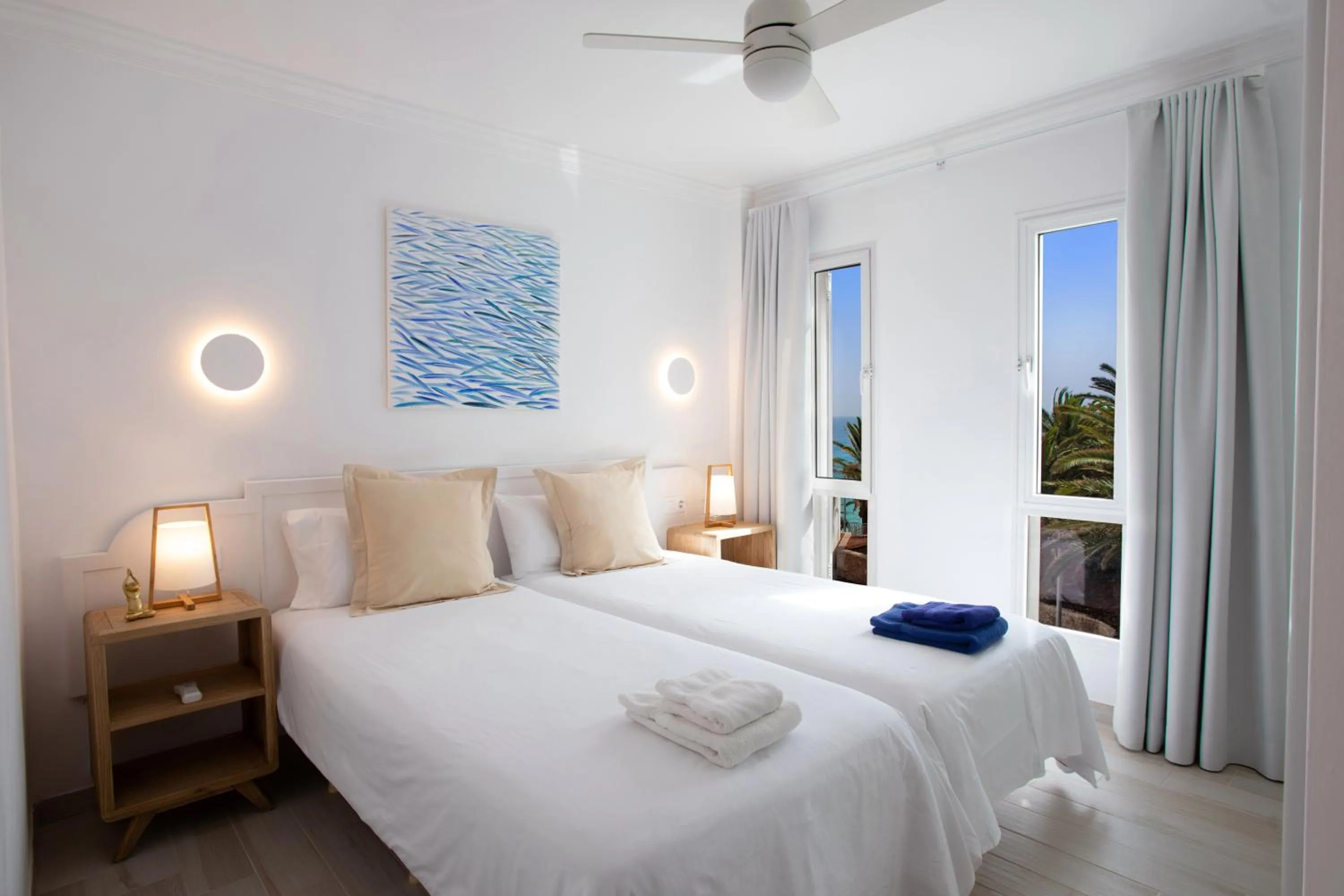 View (from property/room), Bed in ALTAVISTA APARTAHOTEL-Adults Only over 14