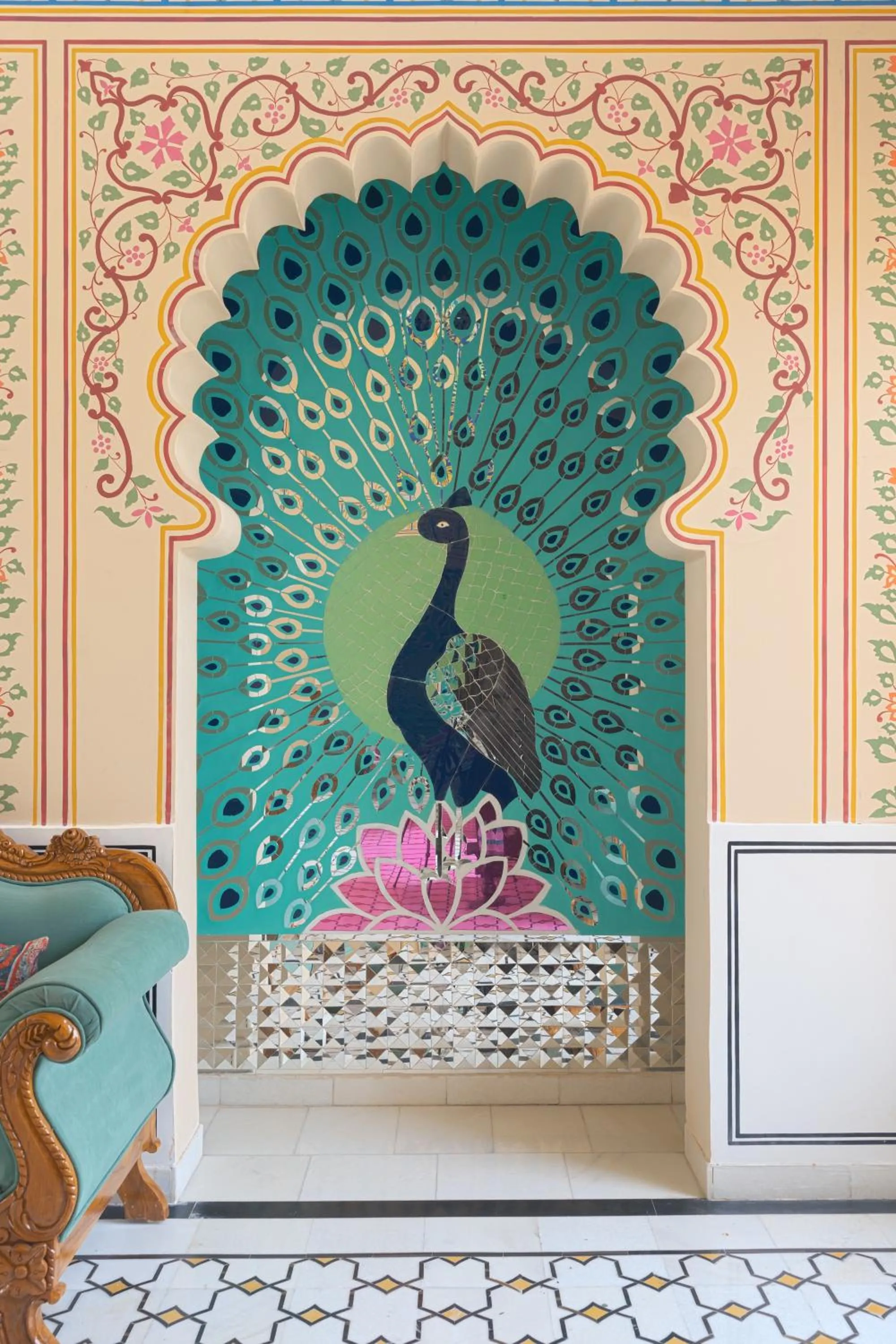 Lobby or reception in Kesar Bagh Palace Chittorgarh