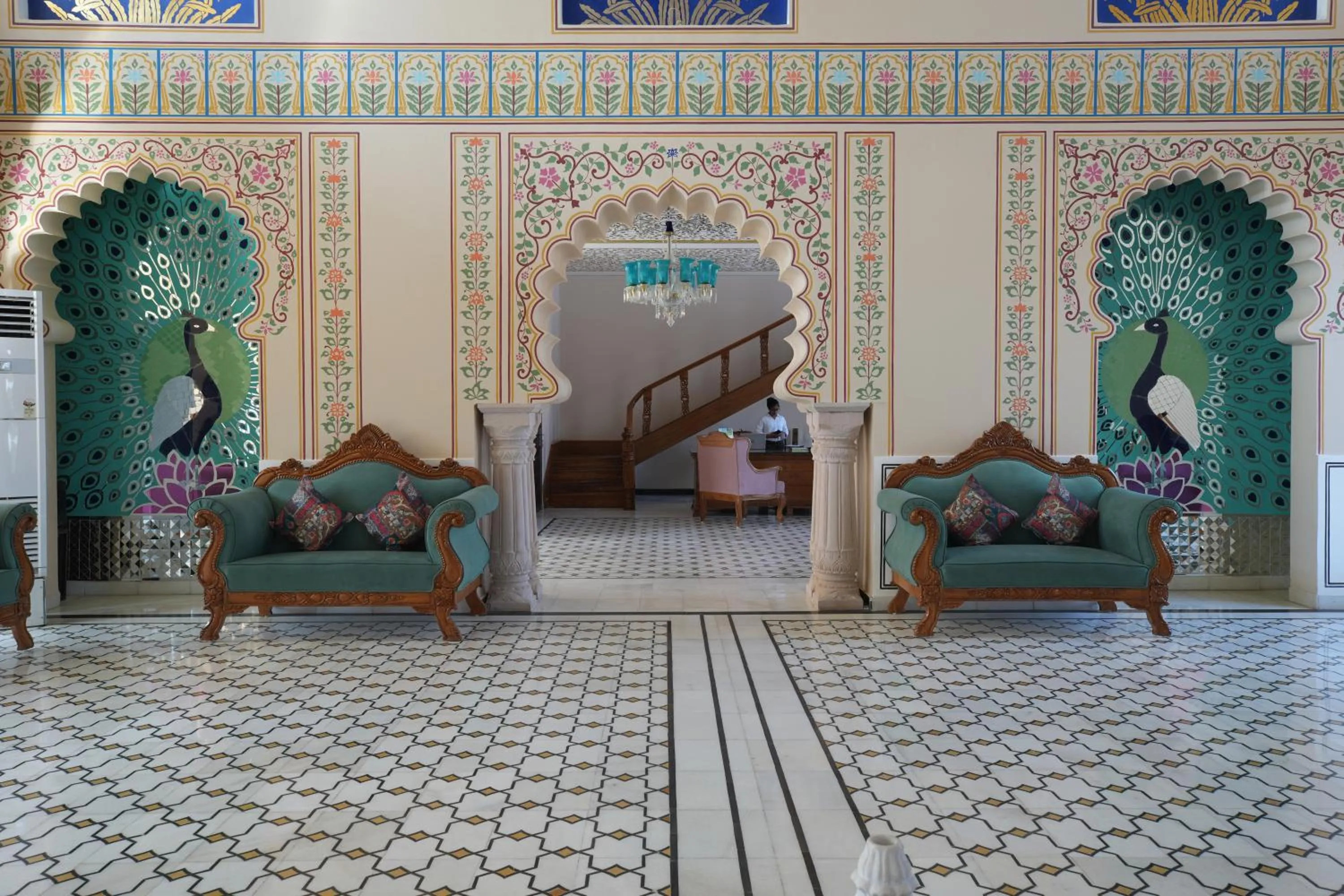 Lobby or reception in Kesar Bagh Palace Chittorgarh