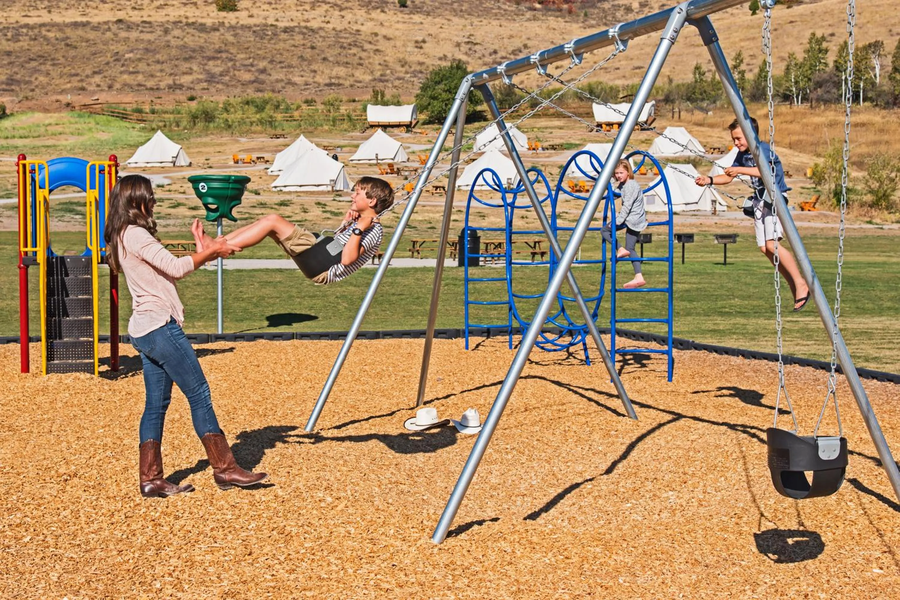 Children play ground in Conestoga Ranch Glamping Resort
