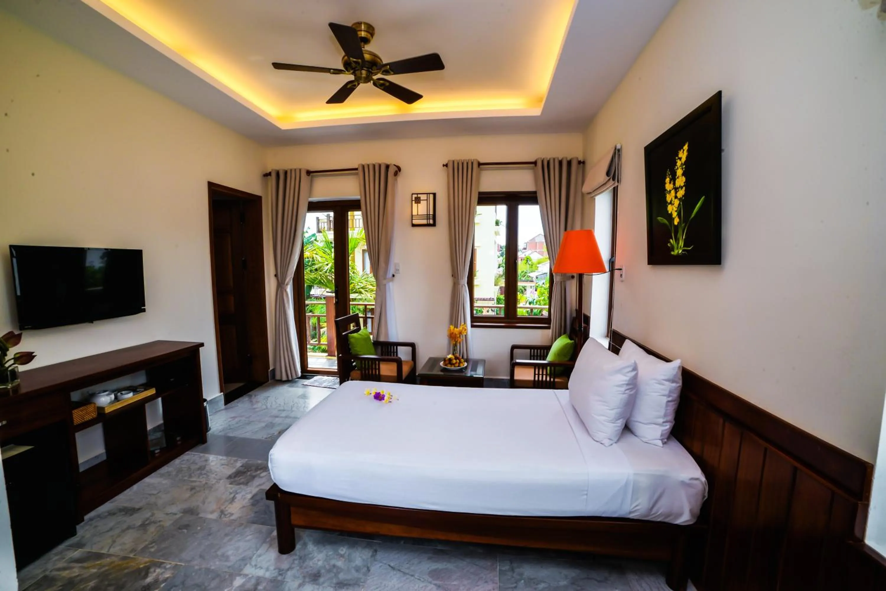 Living room, Bed in Villa Orchid Garden Riverside Hoi An