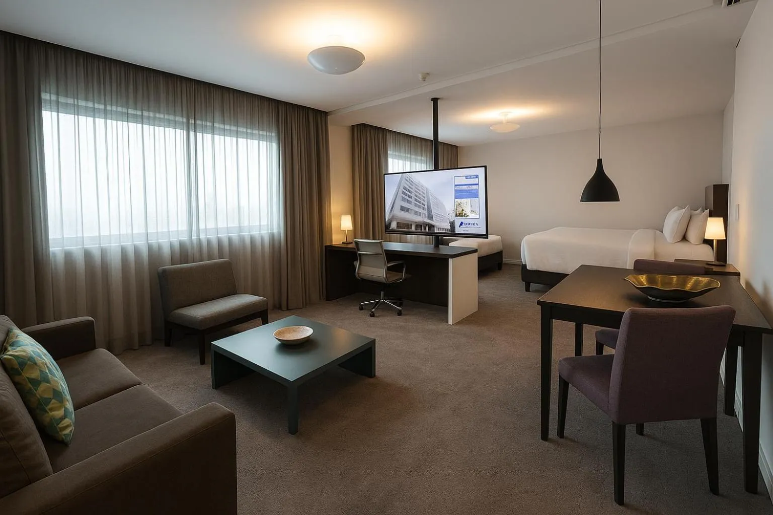 Bed in Blue Tree Premium Alphaville