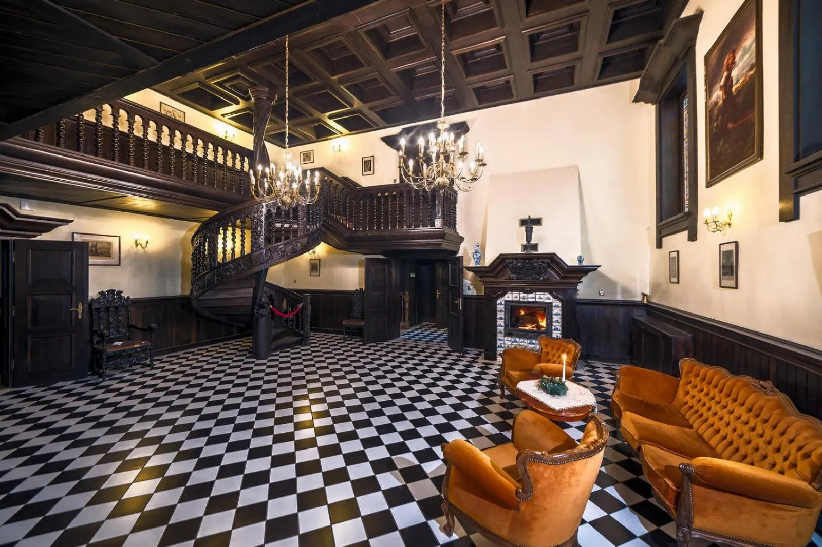 Lobby or reception in Pałac Kłanino